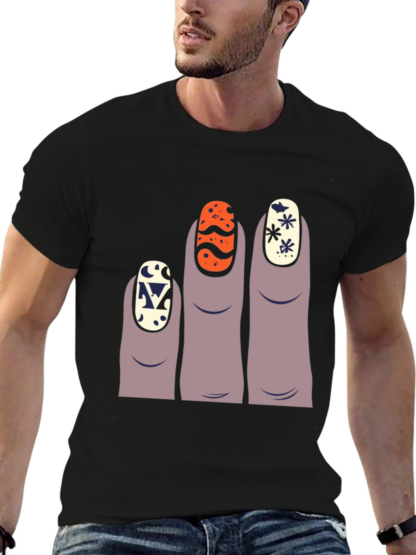 Funky Fingernails Graphic Tee - Unique Design