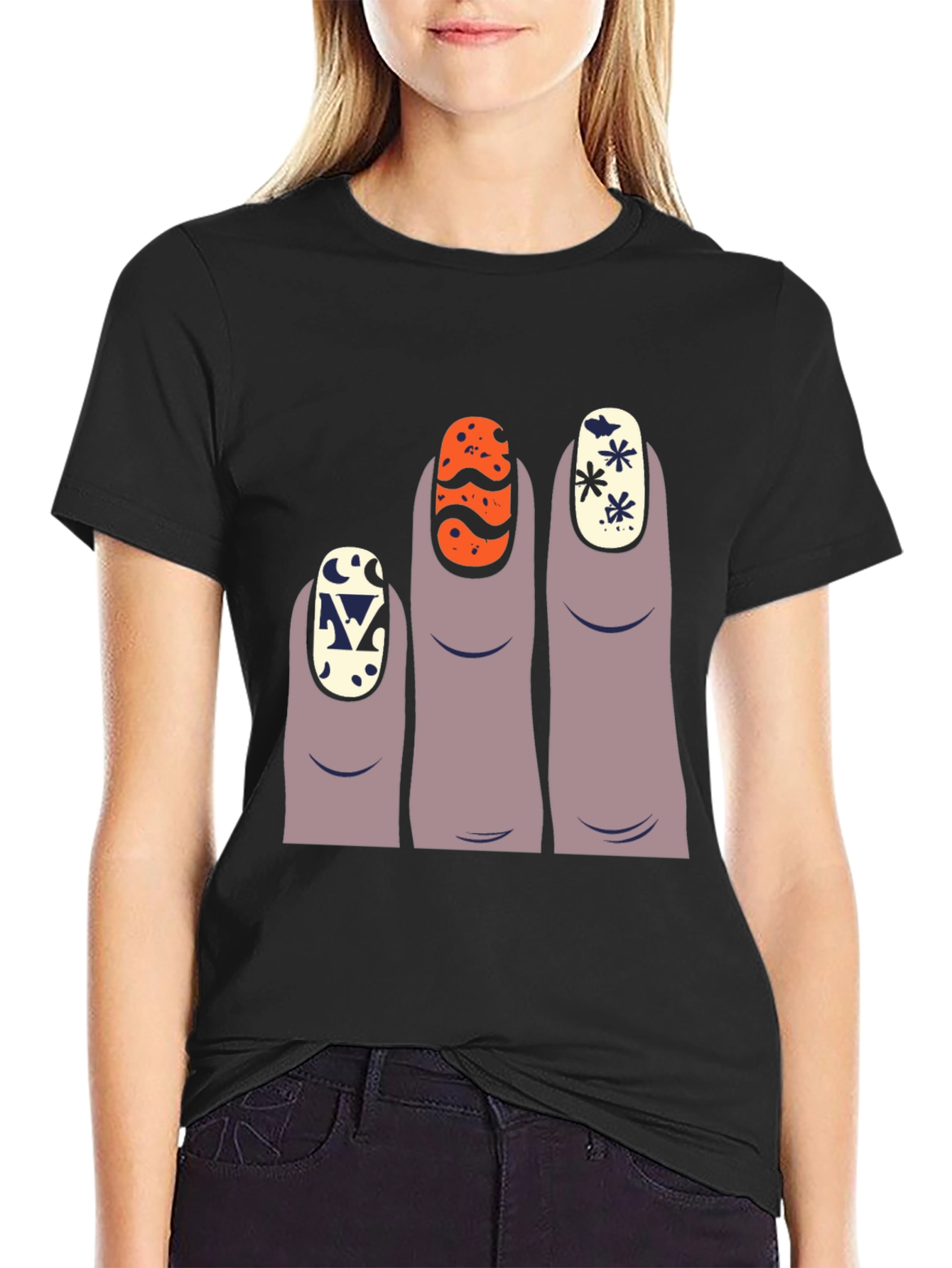 Funky Fingernails Graphic Tee - Unique Design