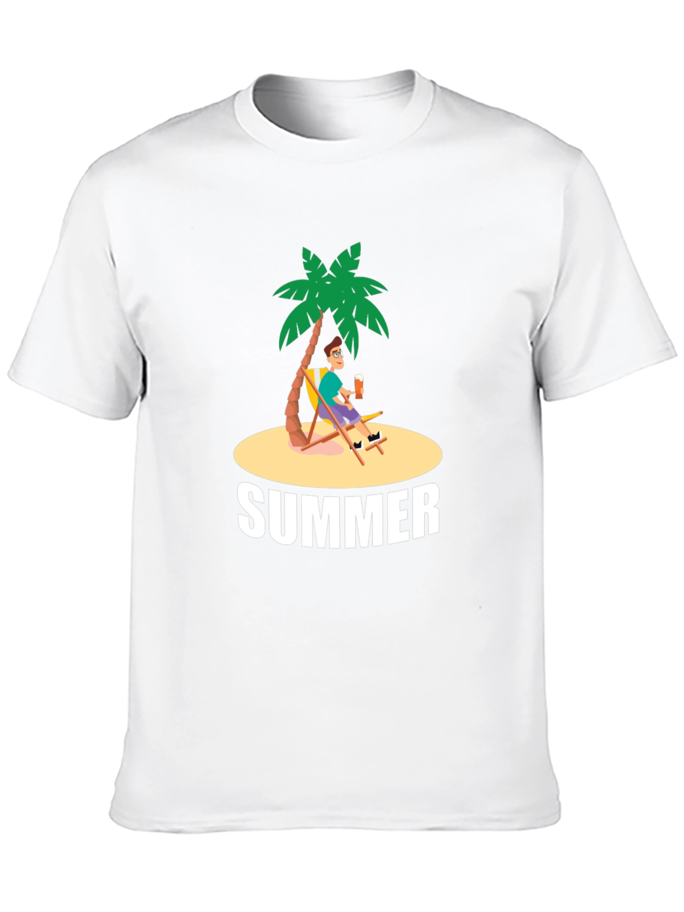 Summer Vibes Graphic T-Shirt - Palm Tree Design