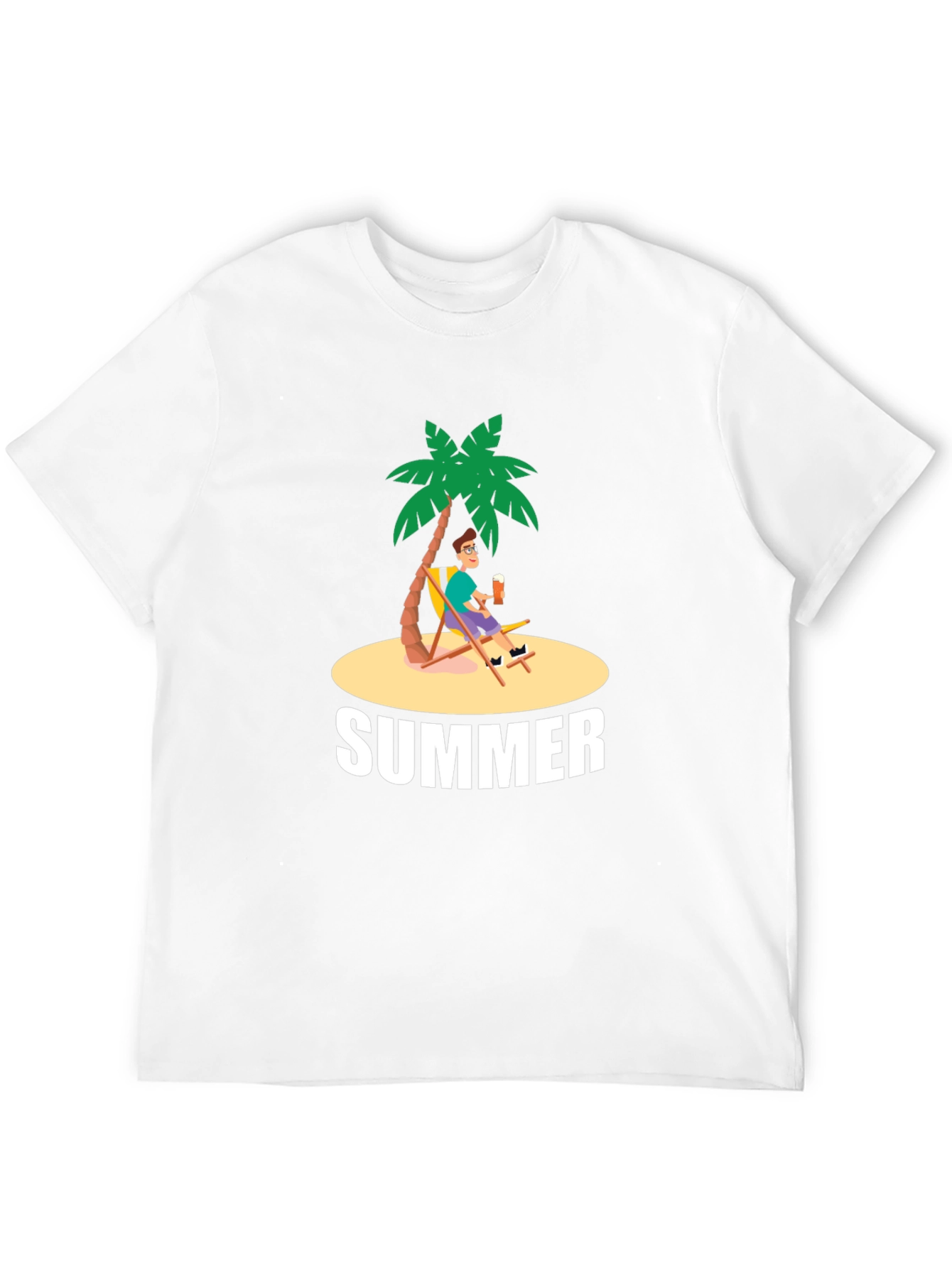 Summer Vibes Graphic T-Shirt - Palm Tree Design
