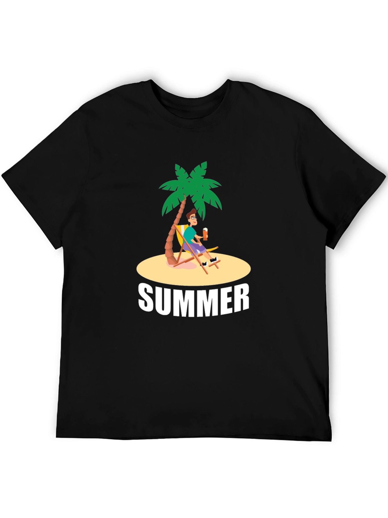 Summer Vibes Graphic T-Shirt - Palm Tree Design