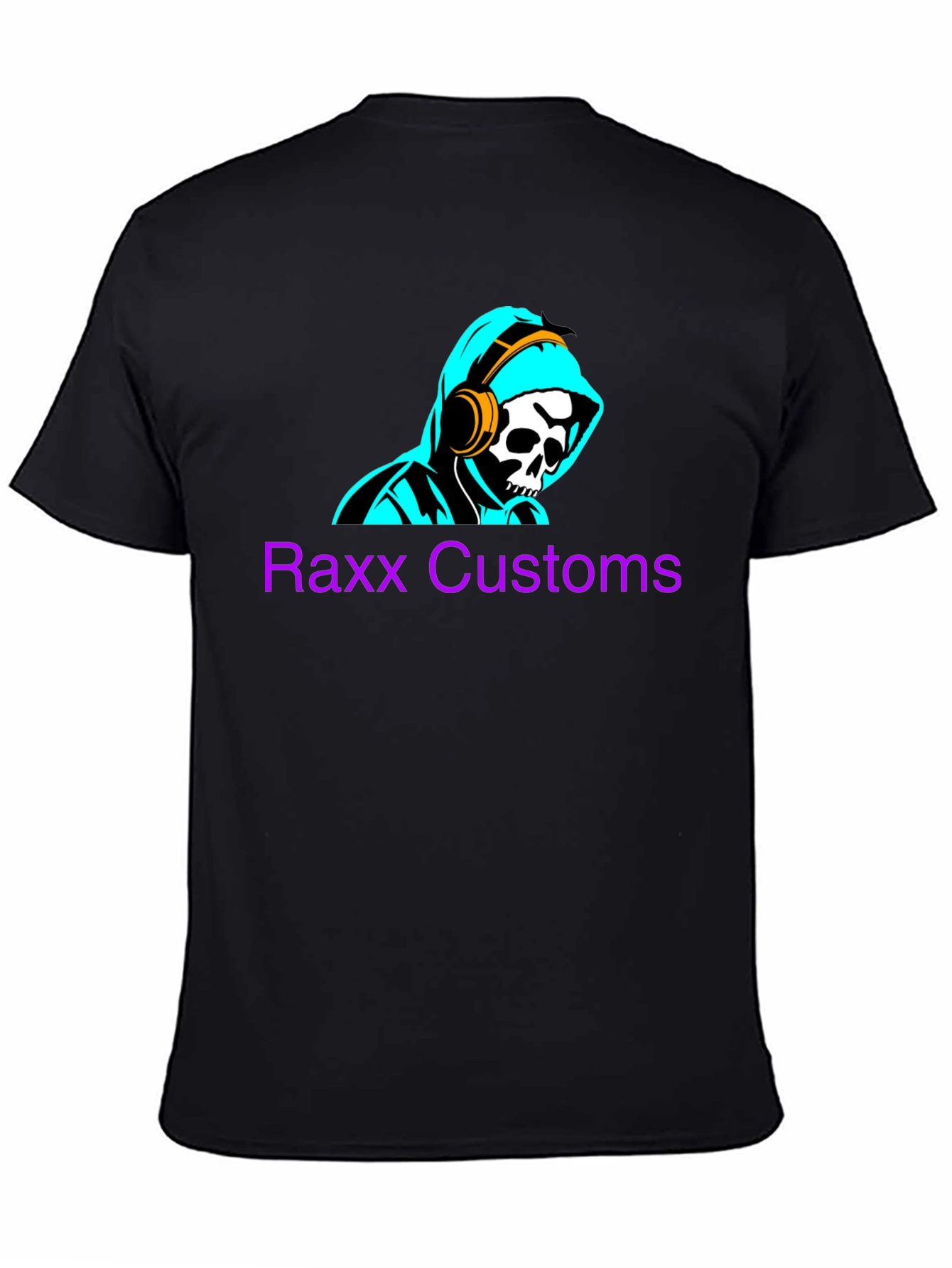 Raxx Customs Skull & Headphones Graphic T-Shirt