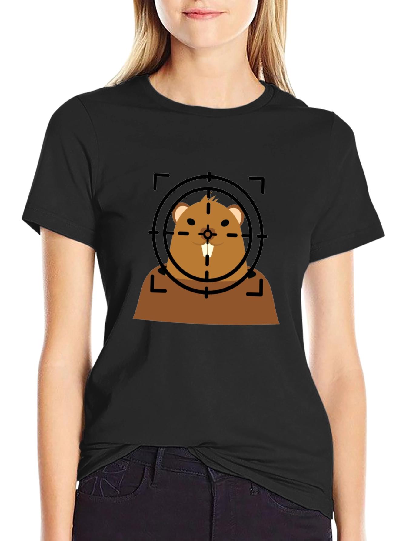 Funny Beaver Target T-Shirt - Novelty Graphic Tee