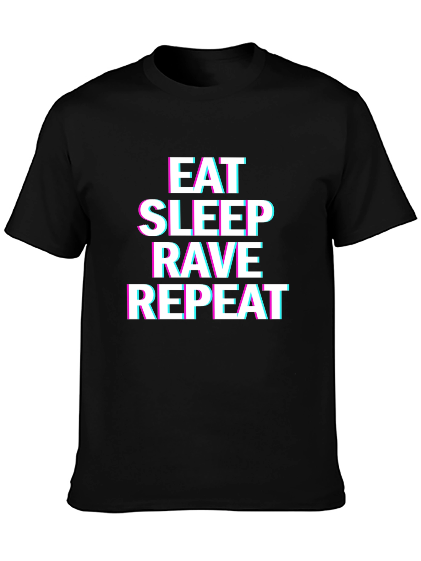 Eat Sleep Rave Repeat Black Graphic Tee