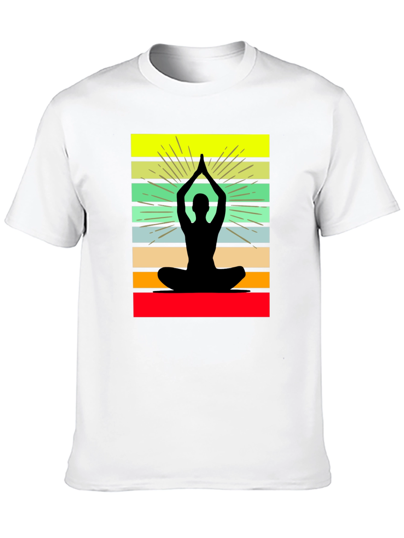Yoga Silhouette Striped Graphic Tee