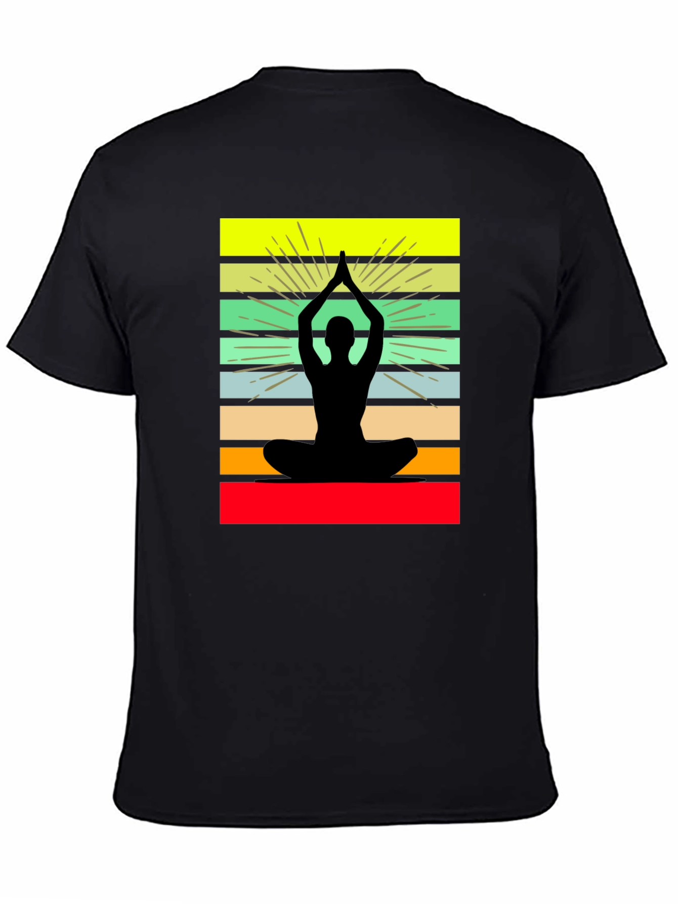 Yoga Silhouette Striped Graphic Tee