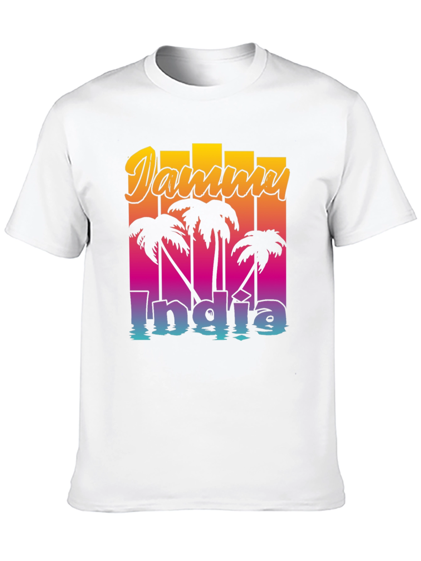 Jammu India Palm Tee - Retro Style