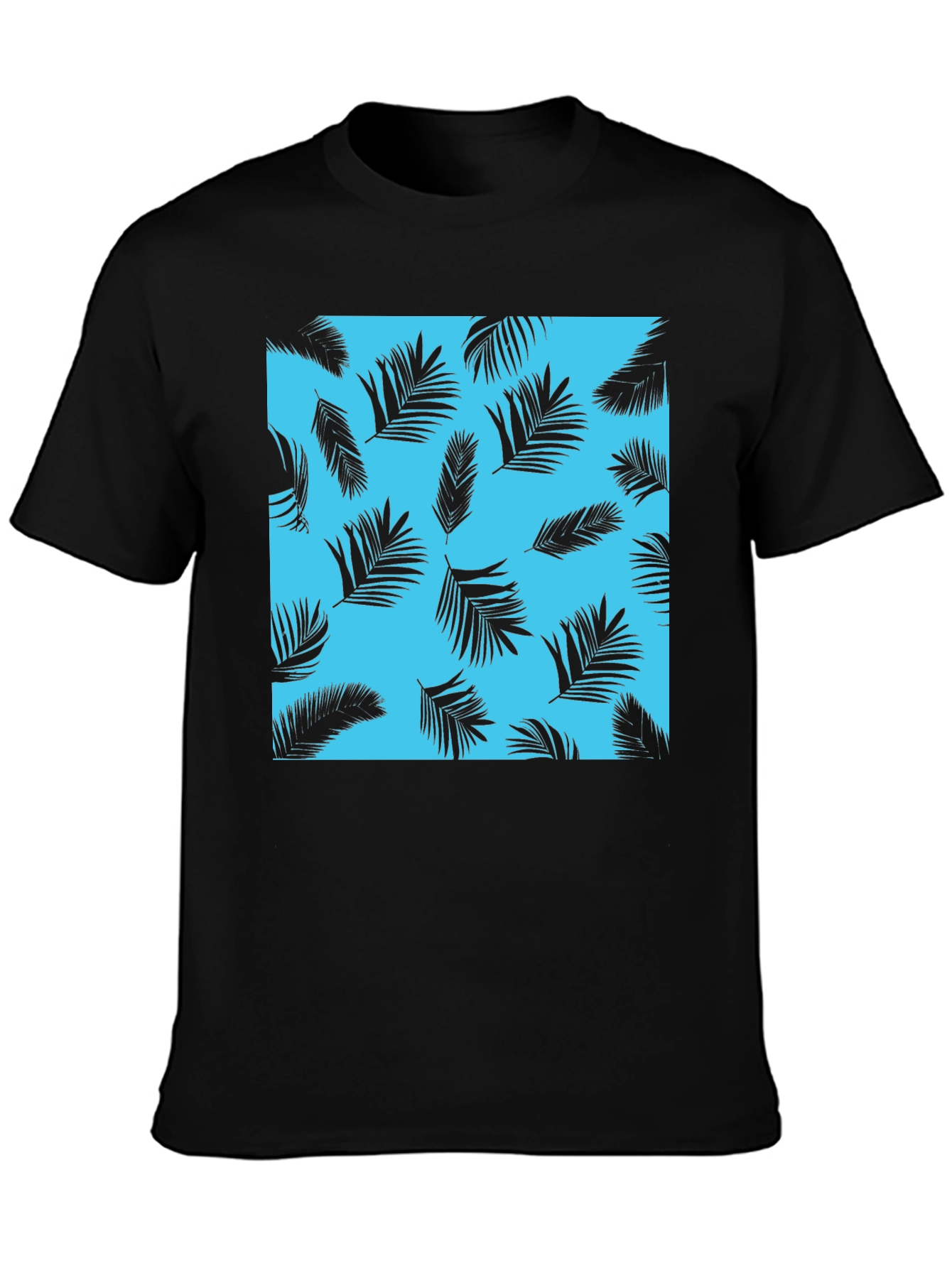 Tropical Palm Leaf Print Crew Neck T-Shirt