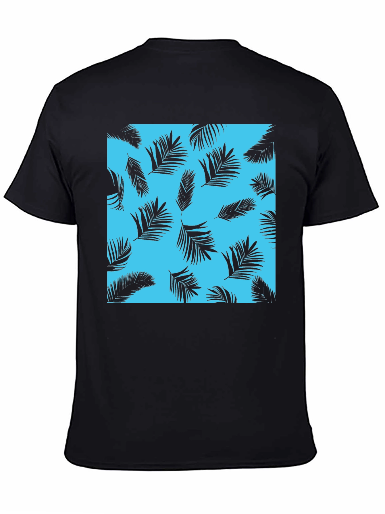 Tropical Palm Leaf Print Crew Neck T-Shirt