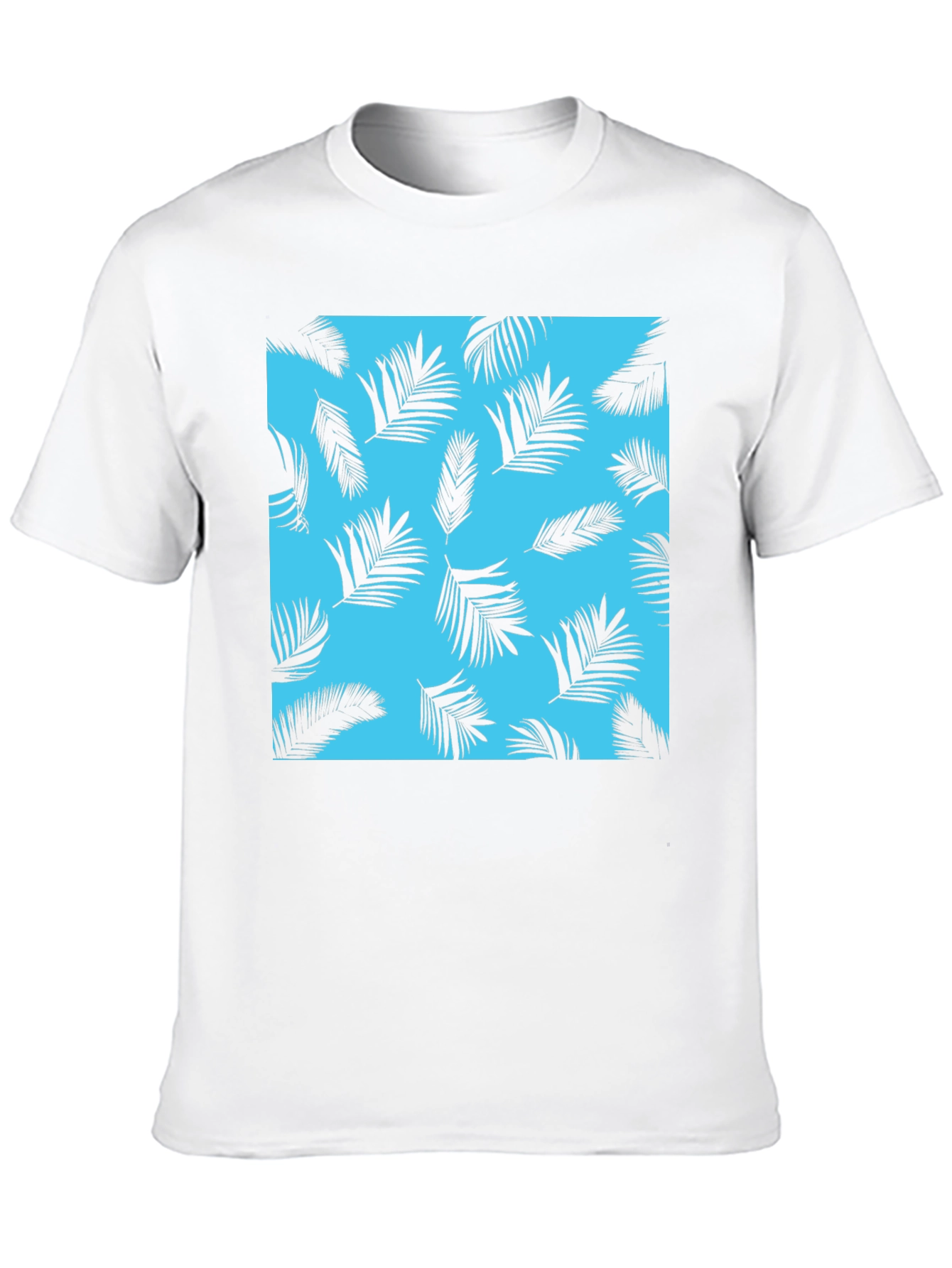Tropical Palm Leaf Print Crew Neck T-Shirt