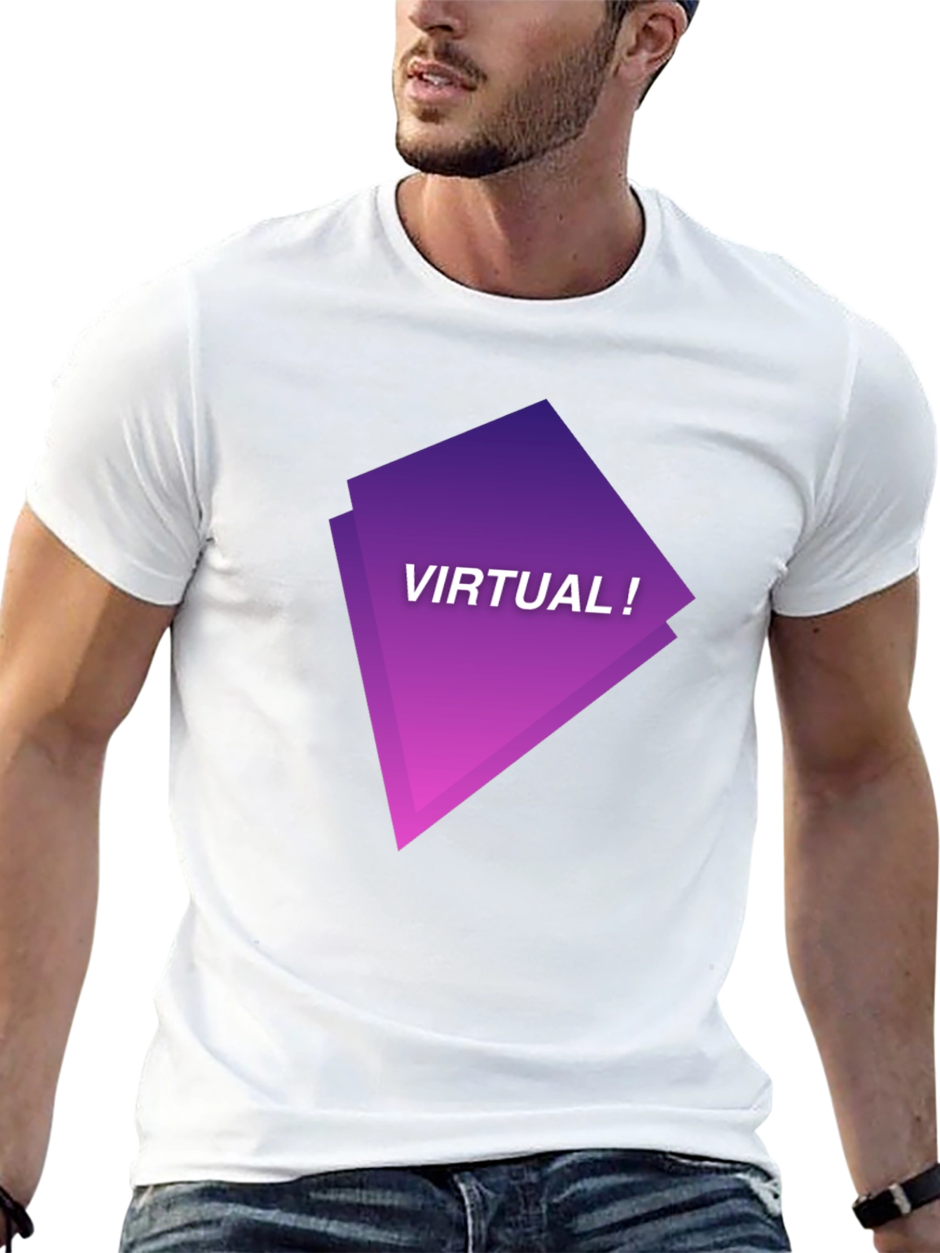 Virtual Graphic Tee - Black Modern Design