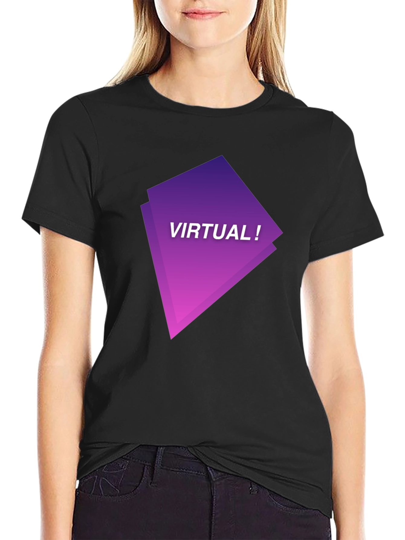 Virtual Graphic Tee - Black Modern Design