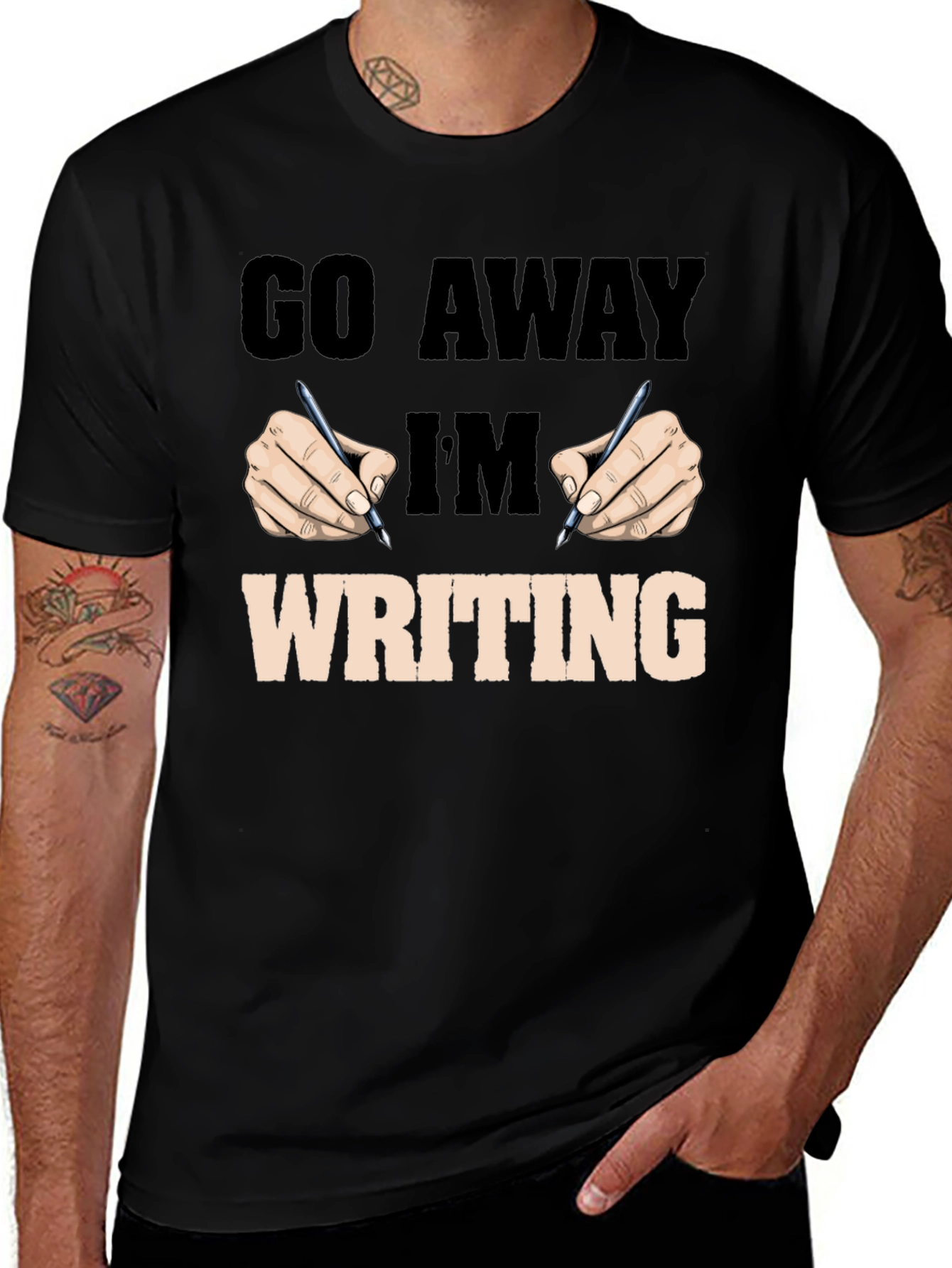 Go Away Im Writing Graphic Tee