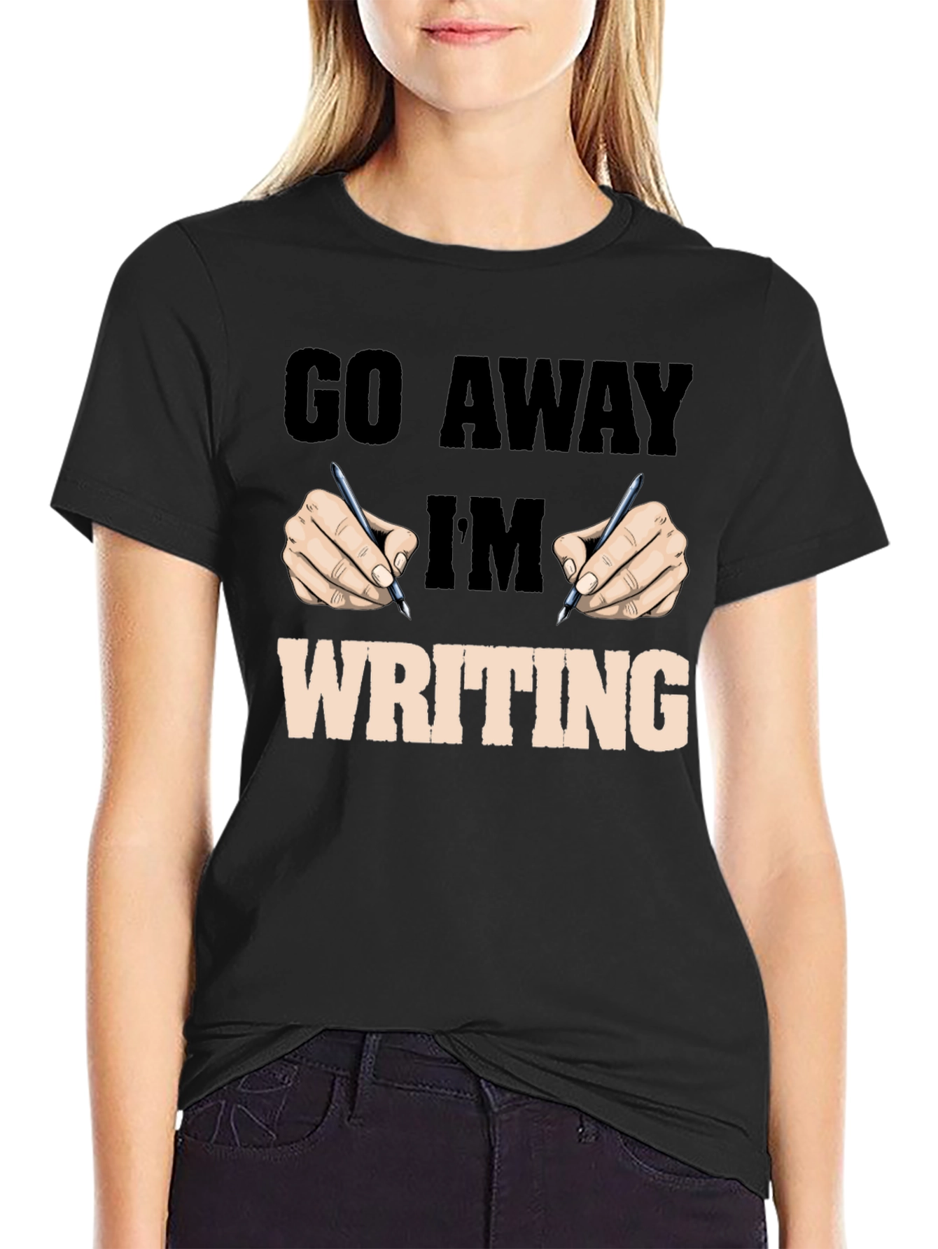 Go Away Im Writing Graphic Tee