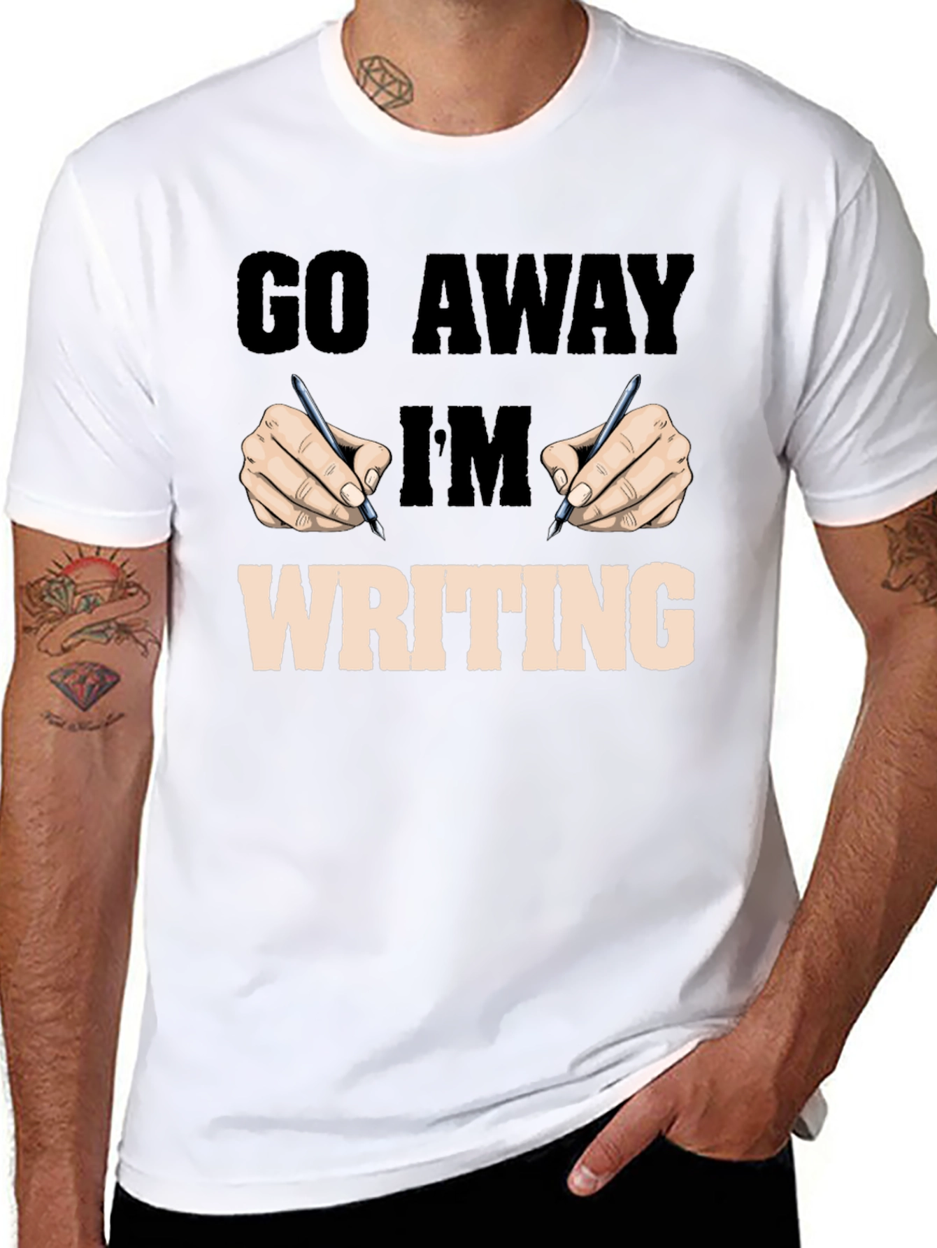 Go Away Im Writing Graphic Tee