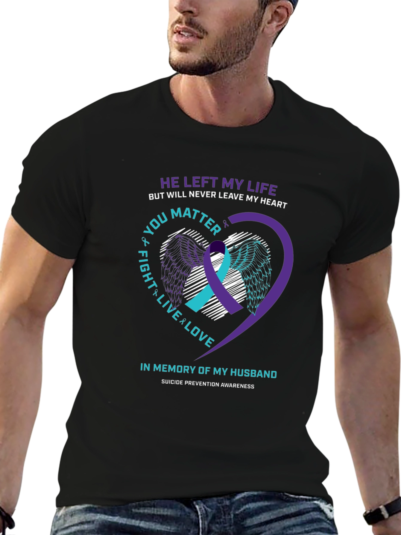 In Memory Husband Suicide Awareness T-Shirt