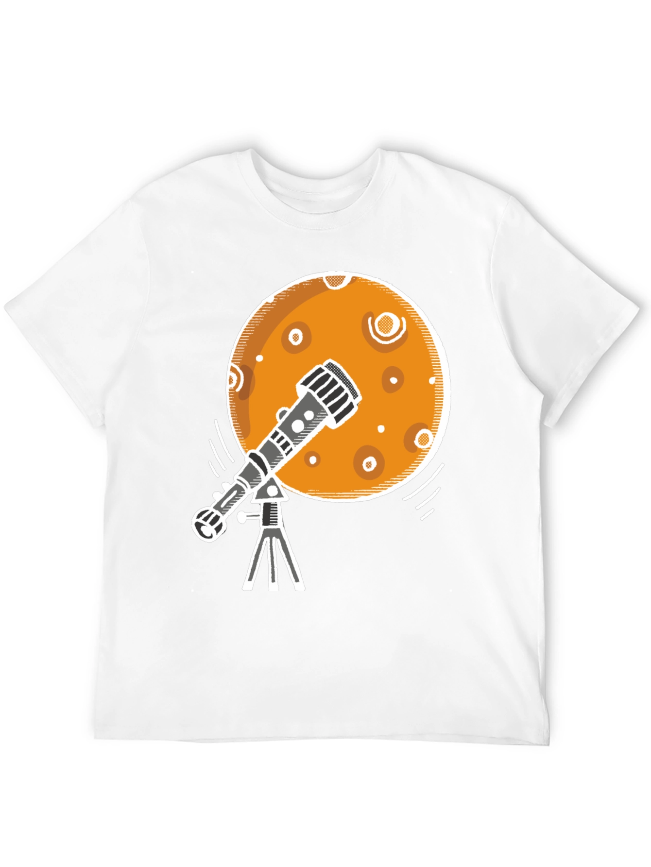 Telescope Moon Graphic Tee - Space Exploration T-Shirt