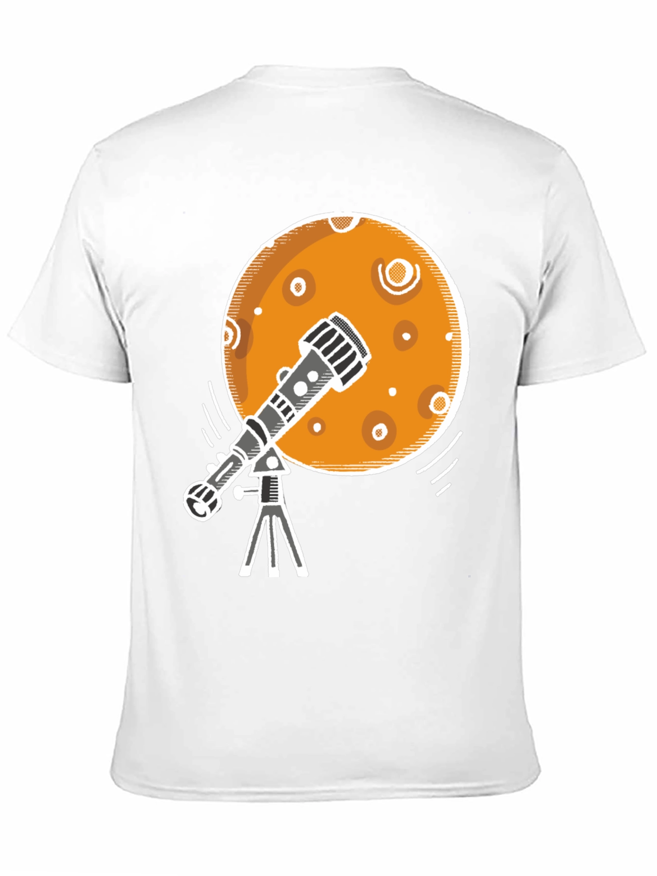Telescope Moon Graphic Tee - Space Exploration T-Shirt