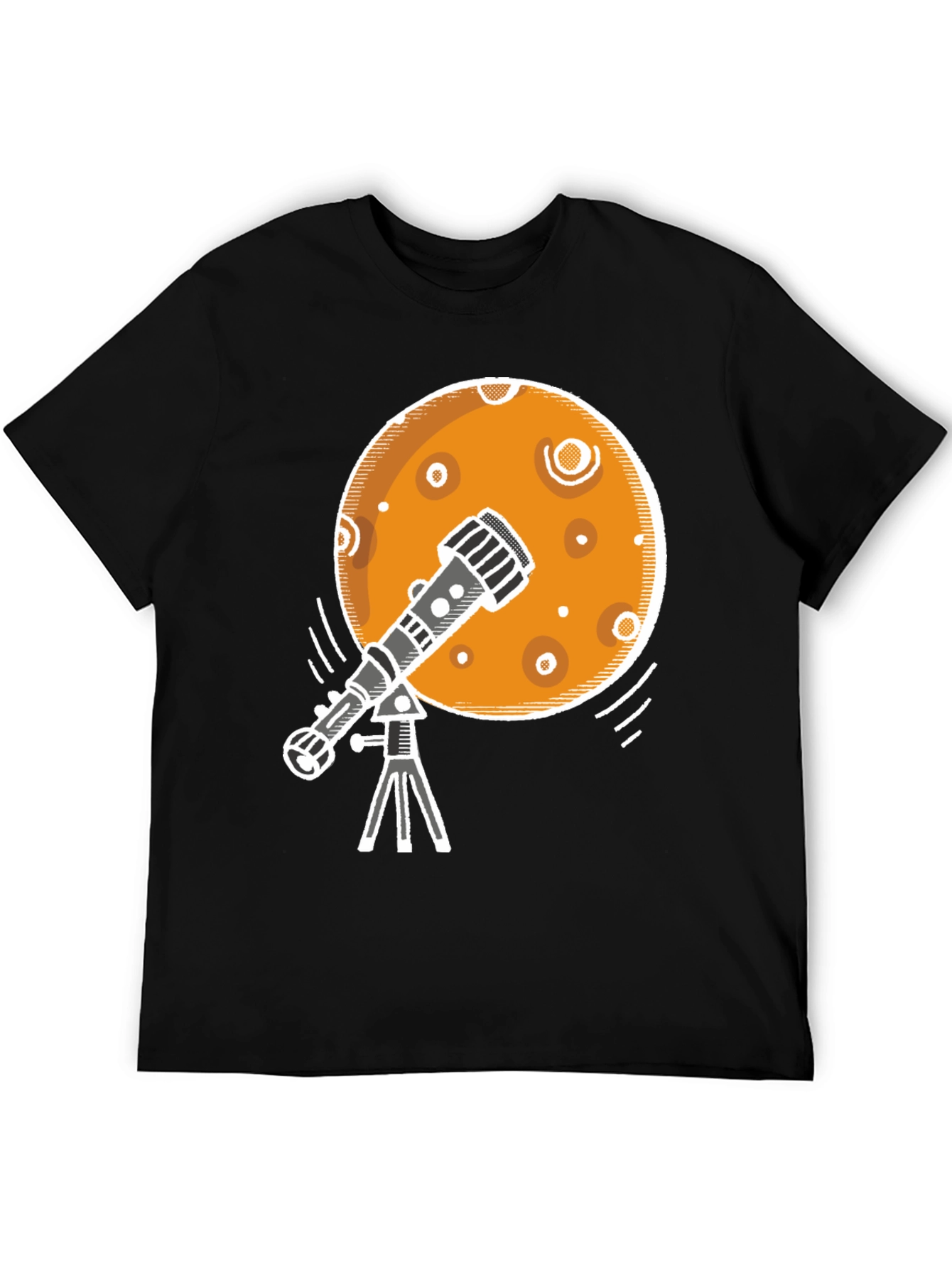 Telescope Moon Graphic Tee - Space Exploration T-Shirt