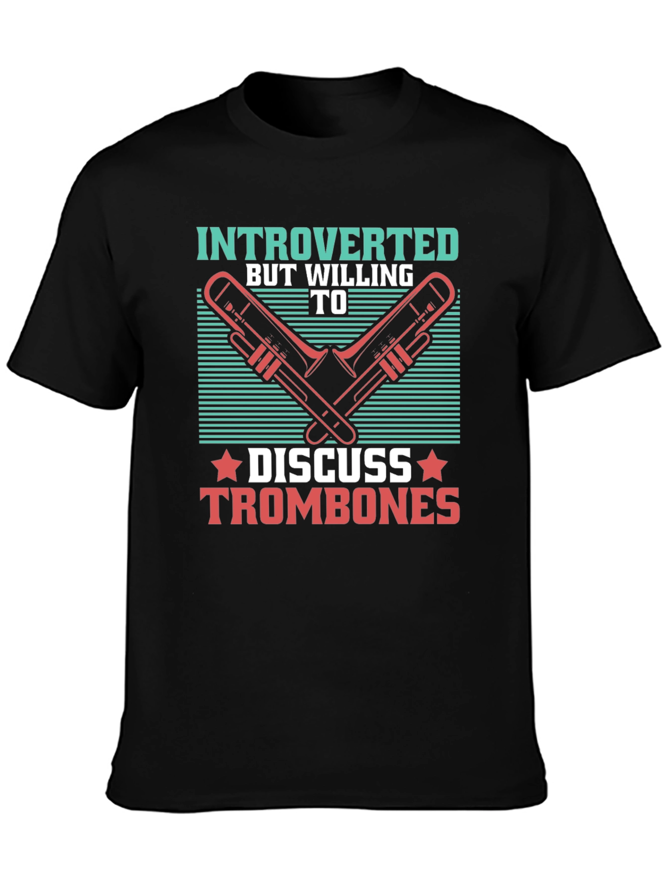 Introverted Trombone T-Shirt - Music Lover Tee