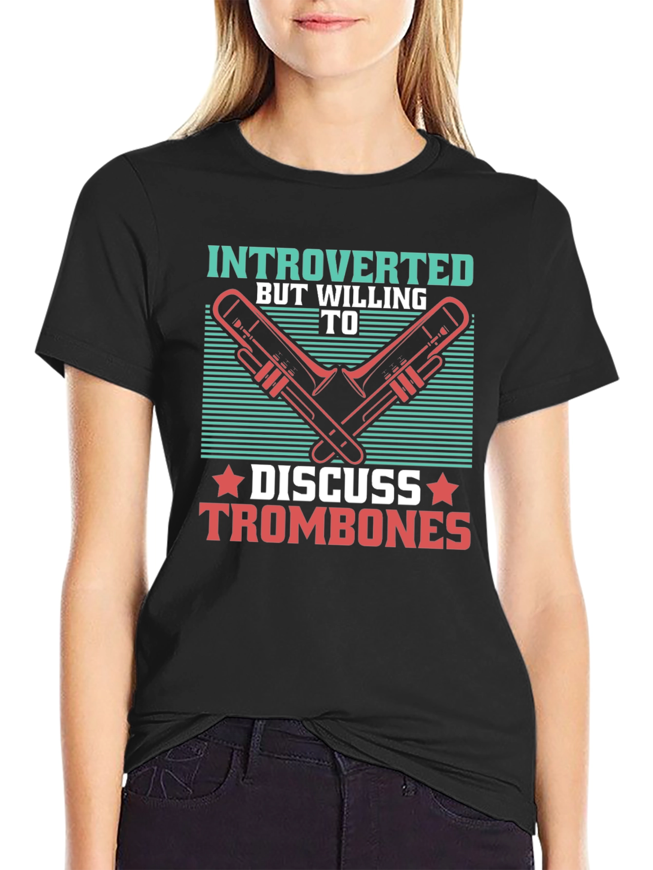 Introverted Trombone T-Shirt - Music Lover Tee