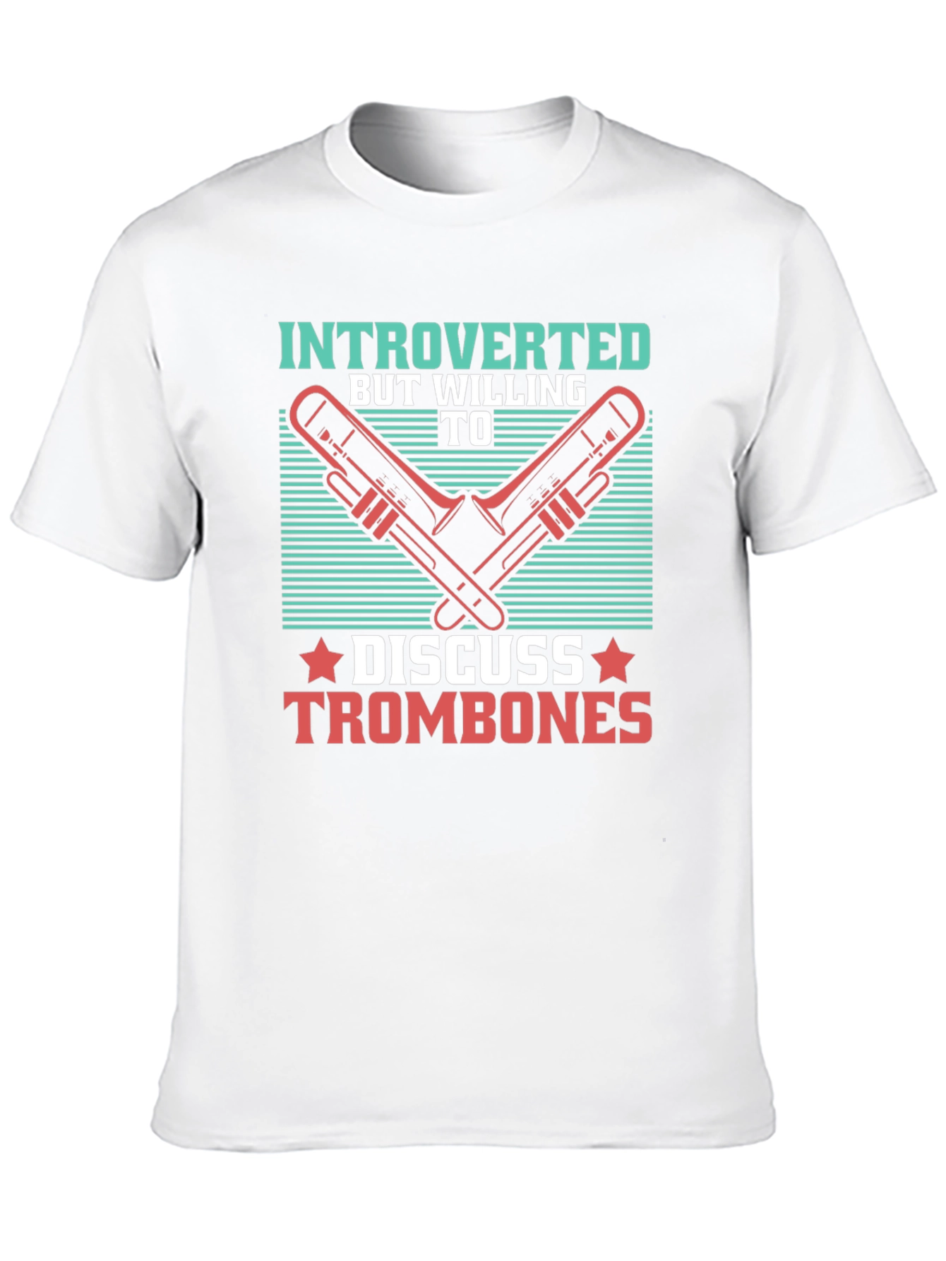 Introverted Trombone T-Shirt - Music Lover Tee