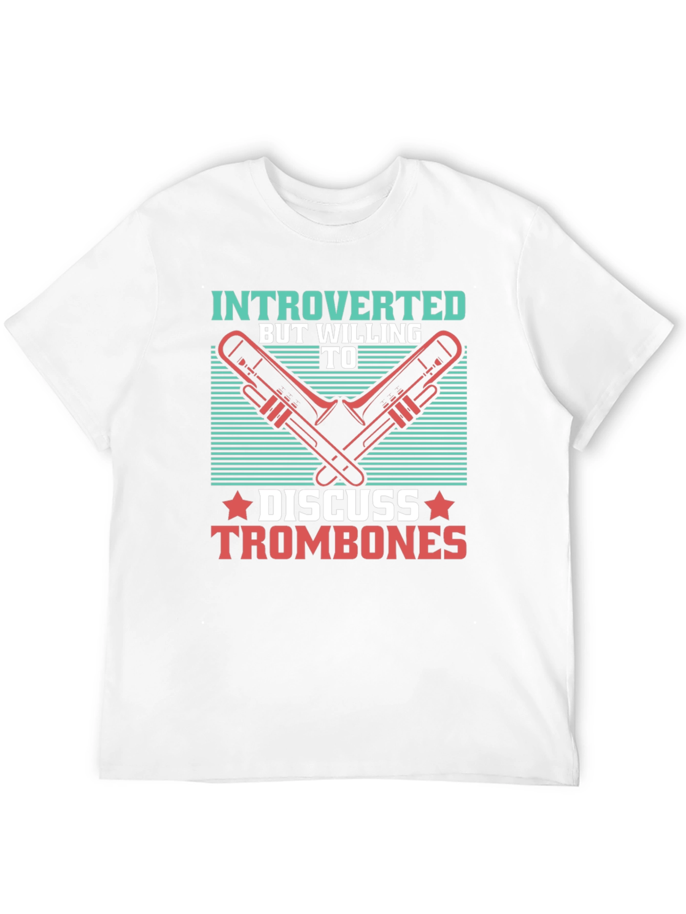 Introverted Trombone T-Shirt - Music Lover Tee