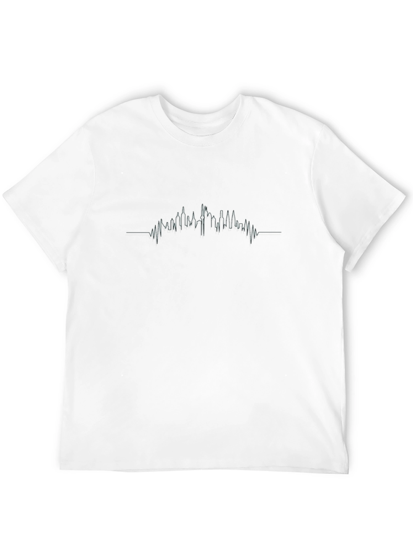 Black Graphic Tee - Skyline Heartbeat