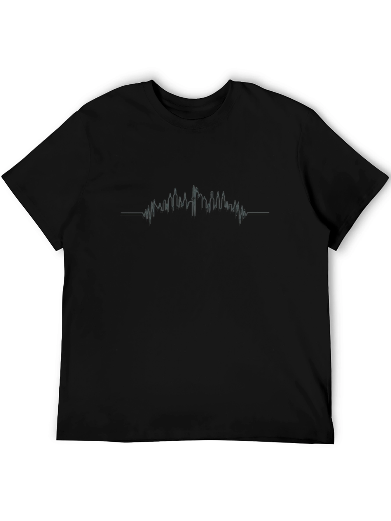 Black Graphic Tee - Skyline Heartbeat