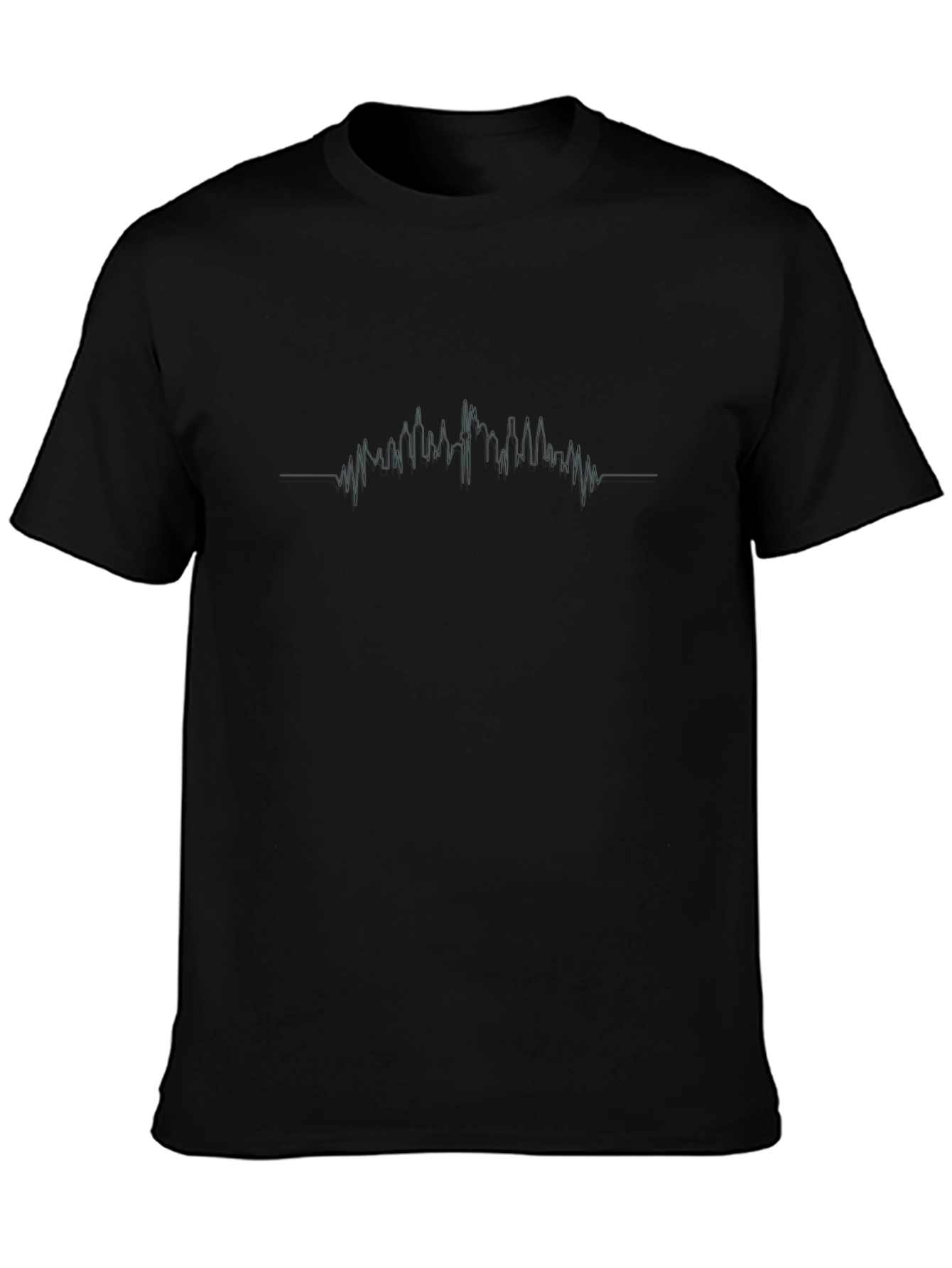 Black Graphic Tee - Skyline Heartbeat