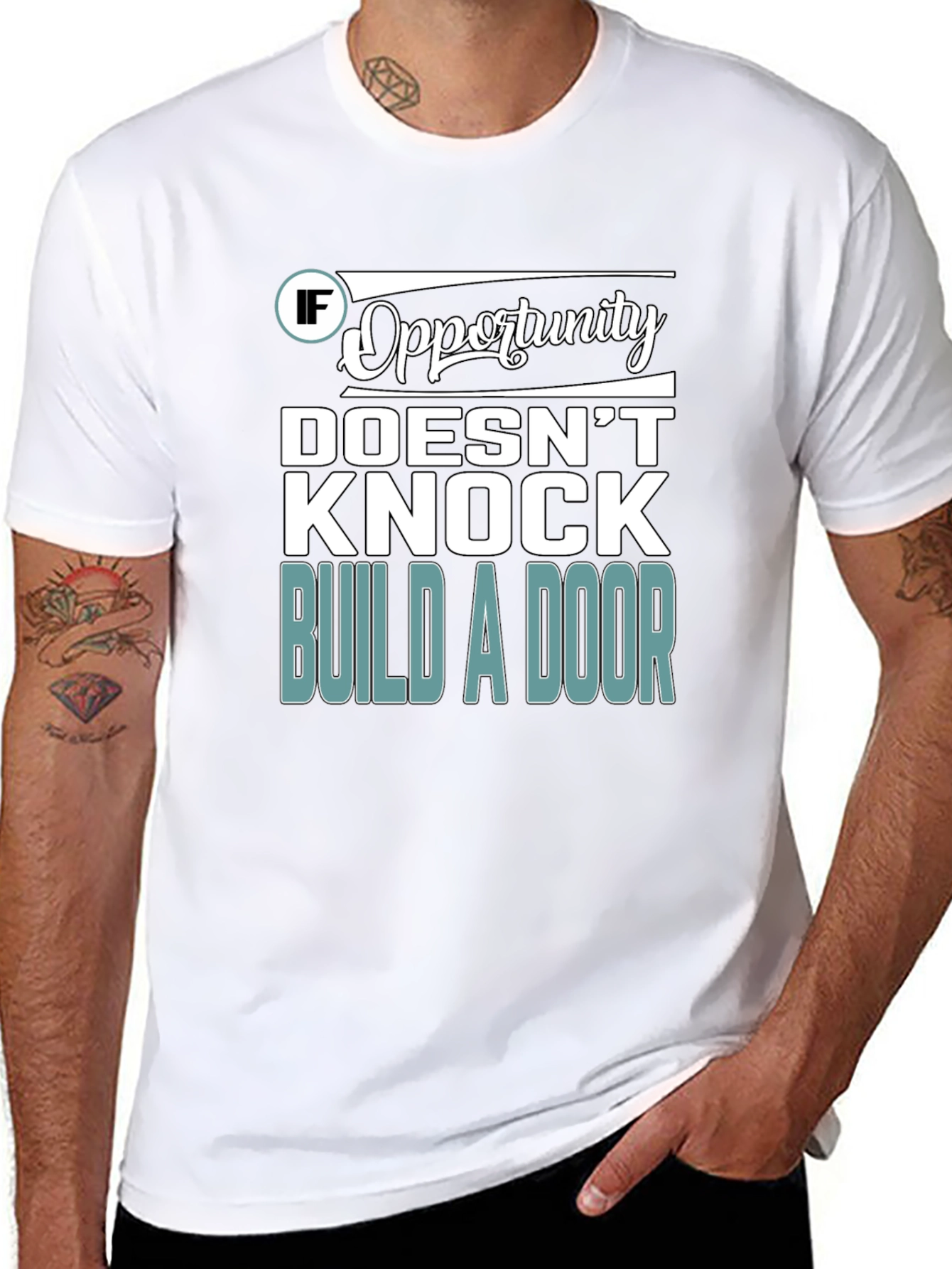 Opportunity Knocks Graphic T-Shirt - Black