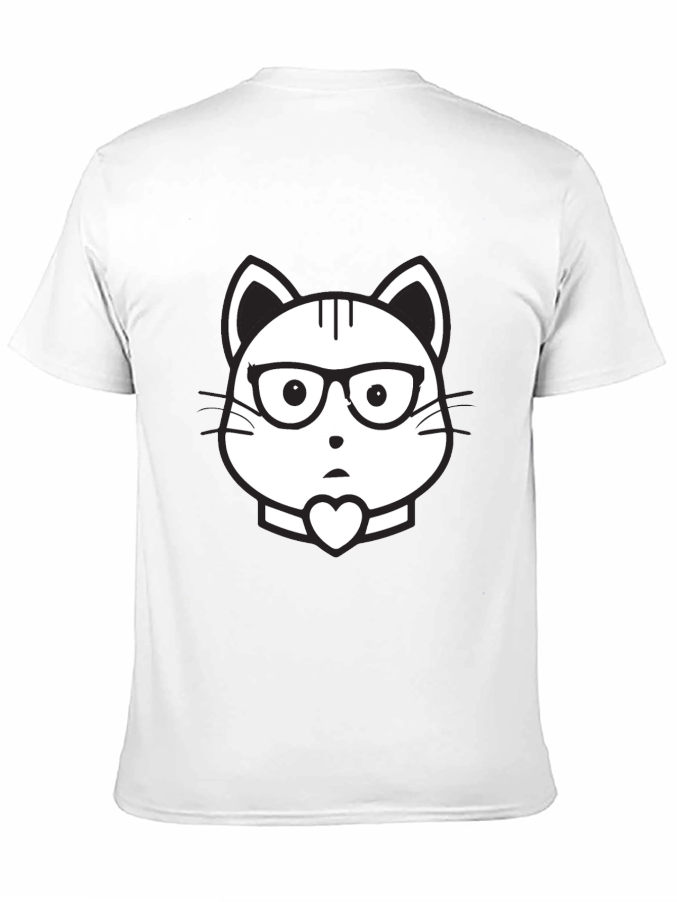 Cat Geek Graphic Tee - Black Cotton T-Shirt