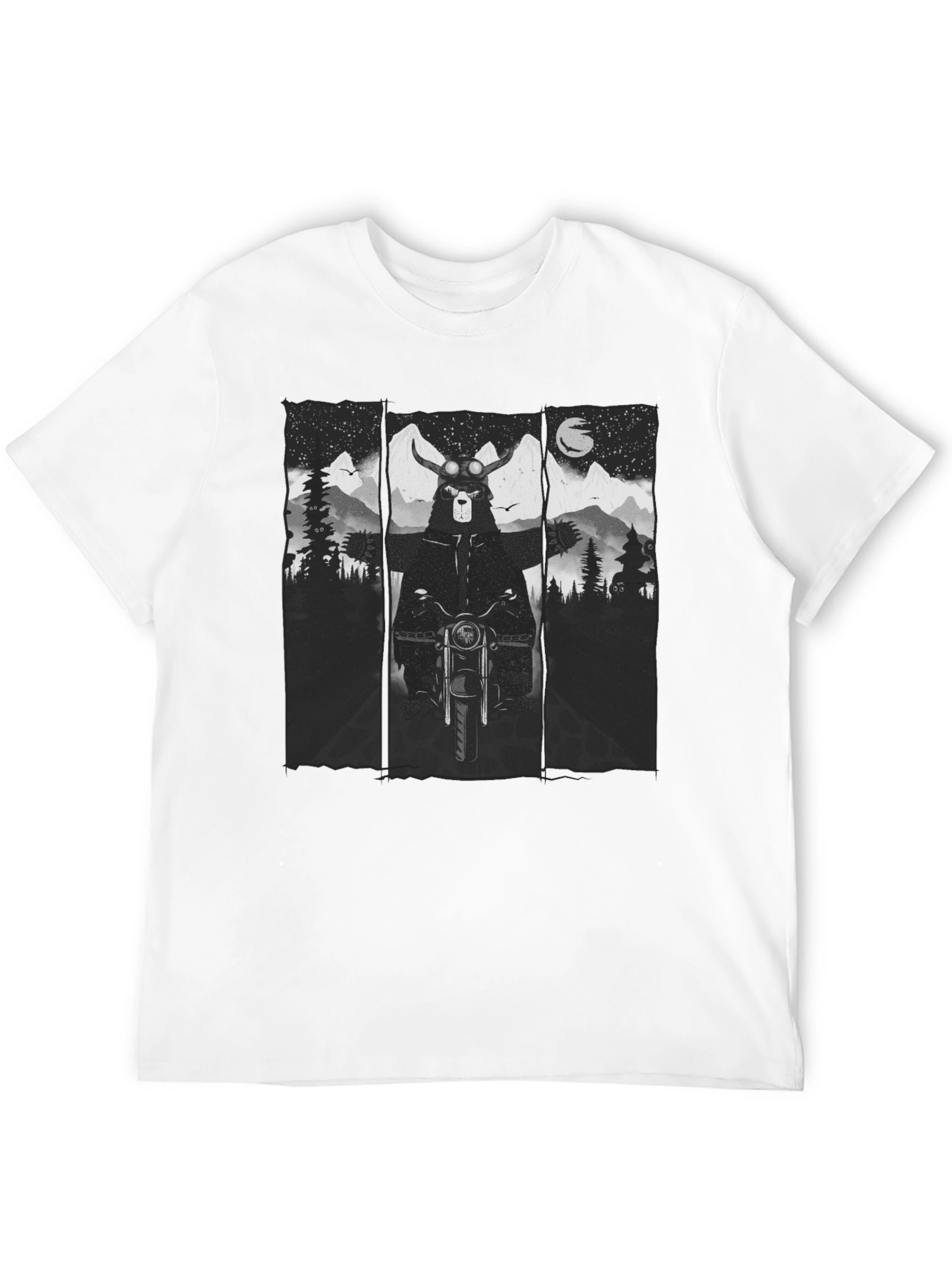 Bear Biker T-Shirt - Mountain Adventure Tee