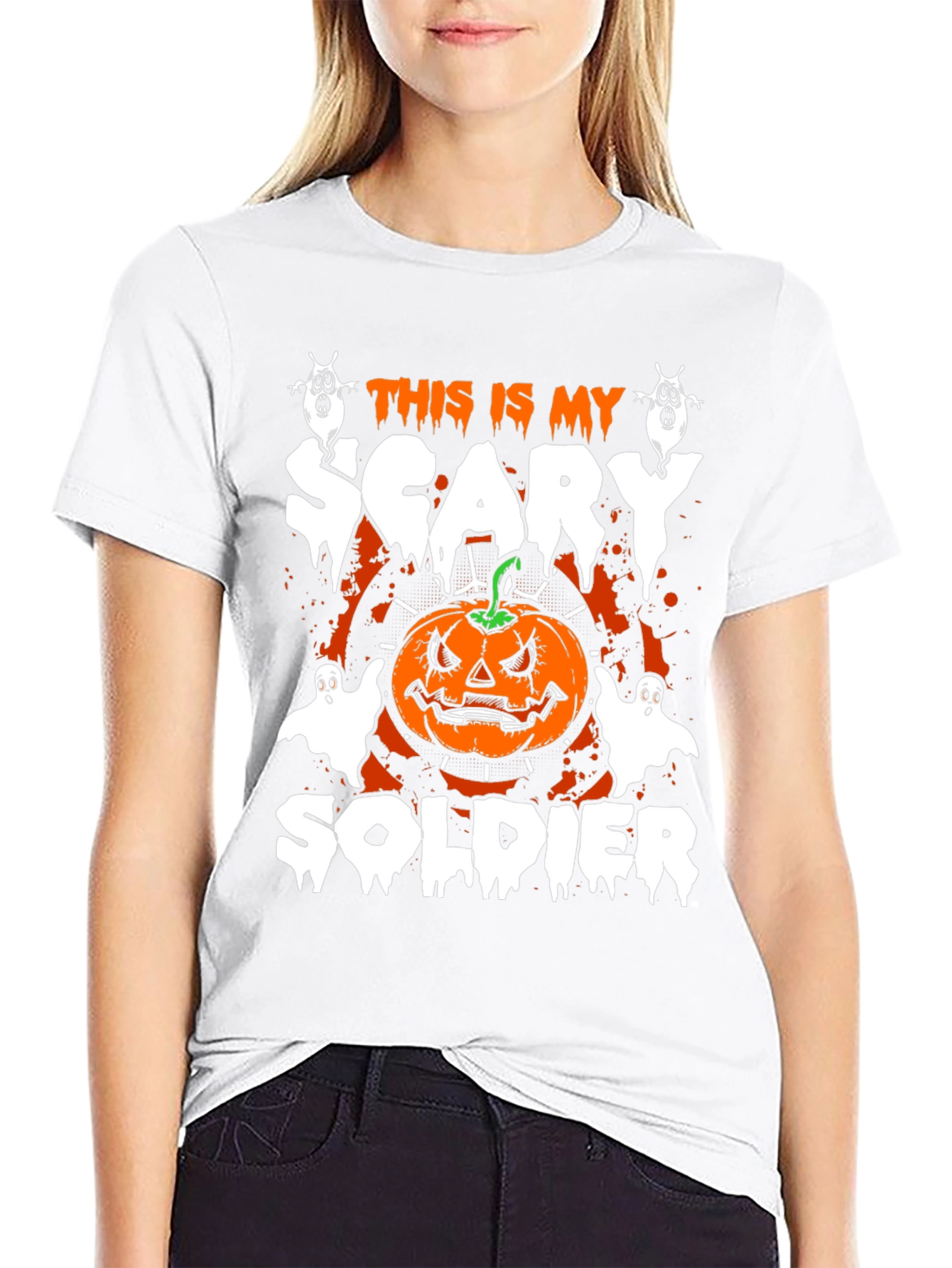 Halloween Scary Soldier Graphic Tee