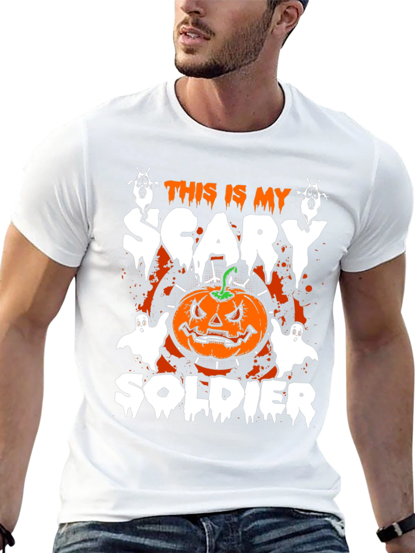 Halloween Scary Soldier Graphic Tee