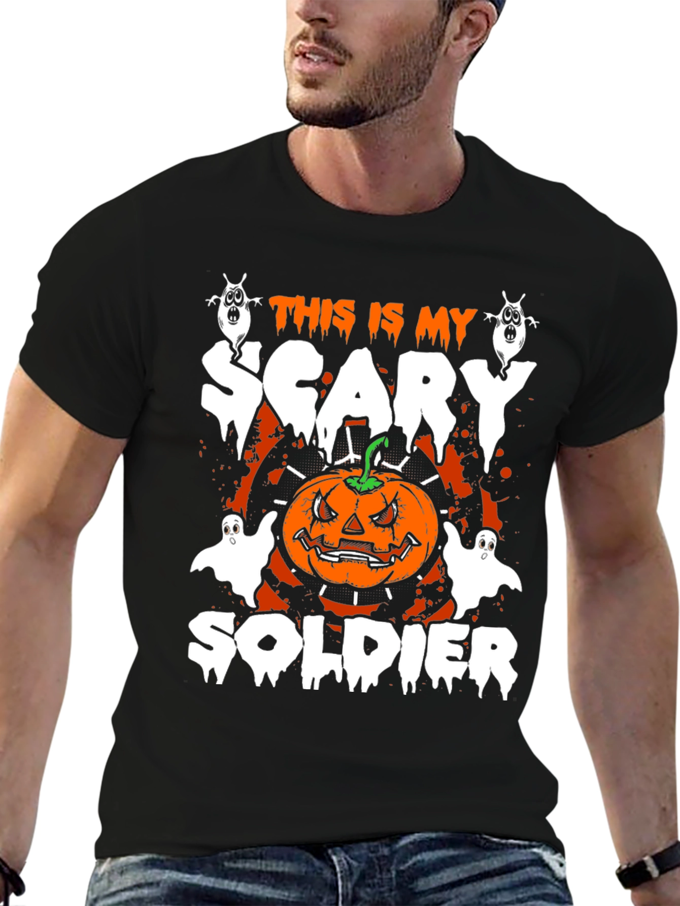 Halloween Scary Soldier Graphic Tee
