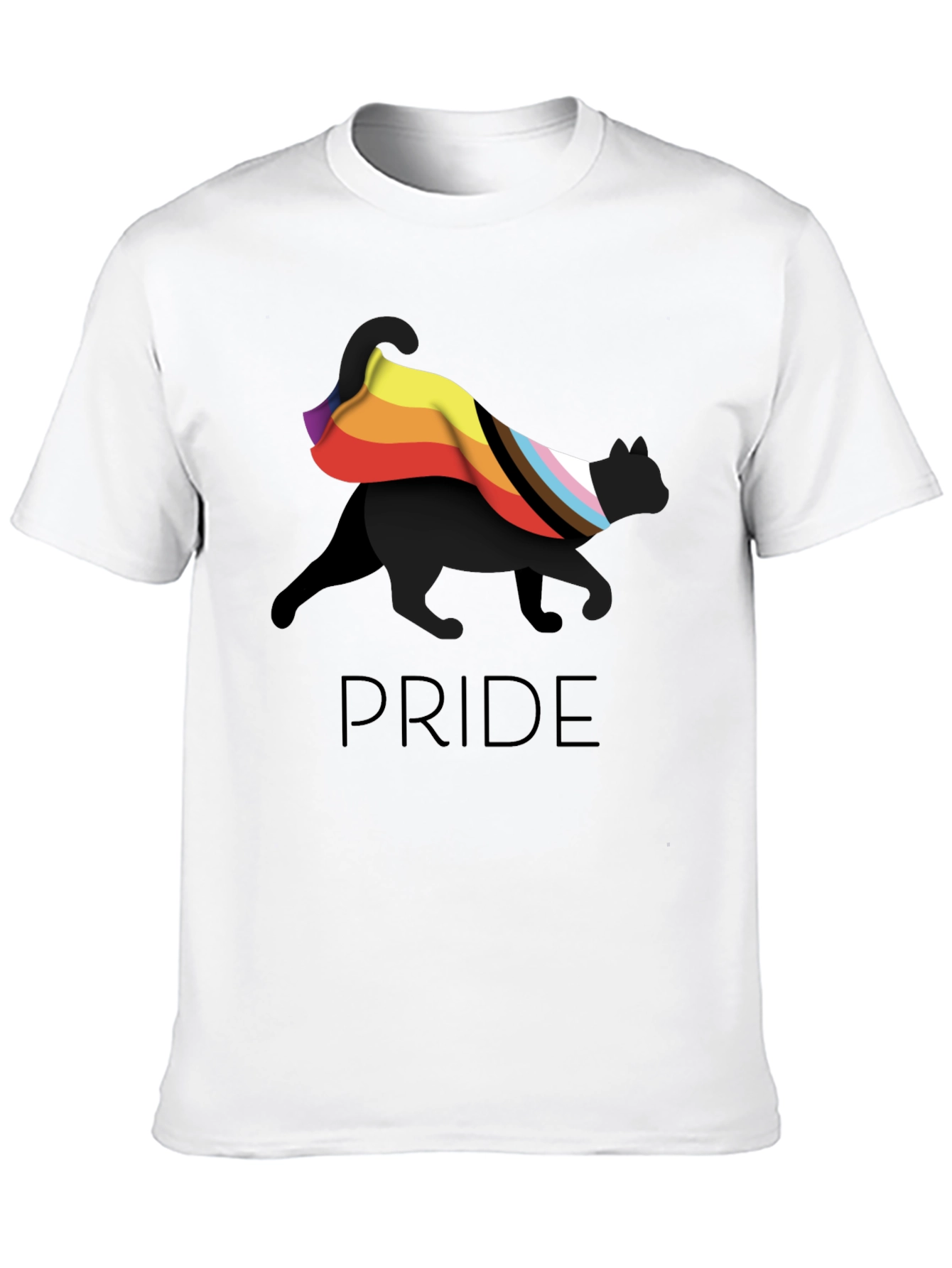 Pride Cat Graphic T-Shirt - Black LGBTQ+ Tee