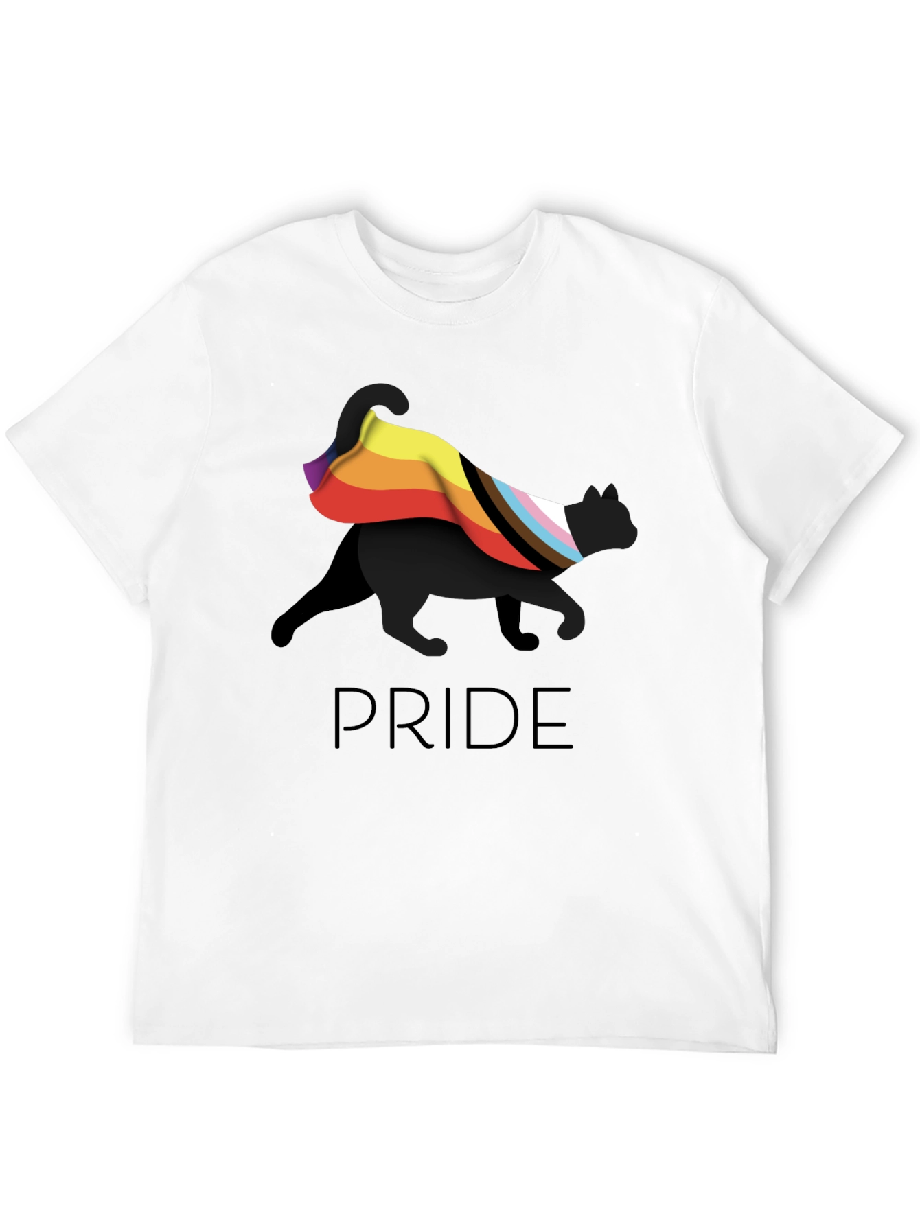 Pride Cat Graphic T-Shirt - Black LGBTQ+ Tee