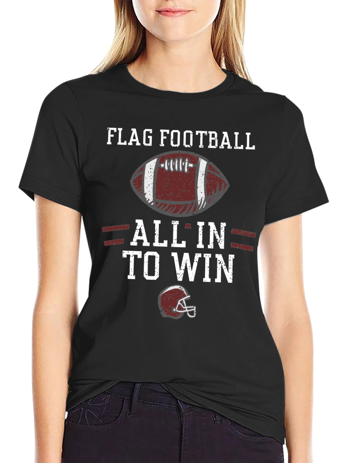Flag Football All In To Win Graphic T-Shirt
