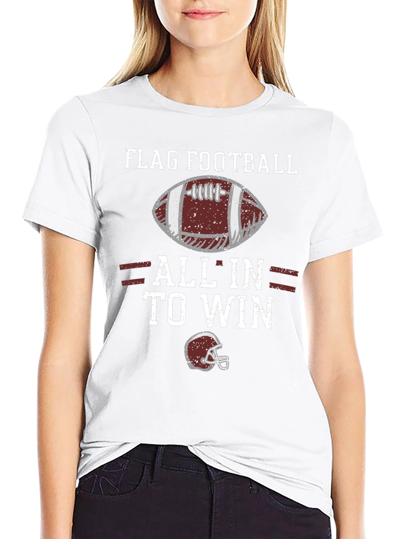 Flag Football All In To Win Graphic T-Shirt
