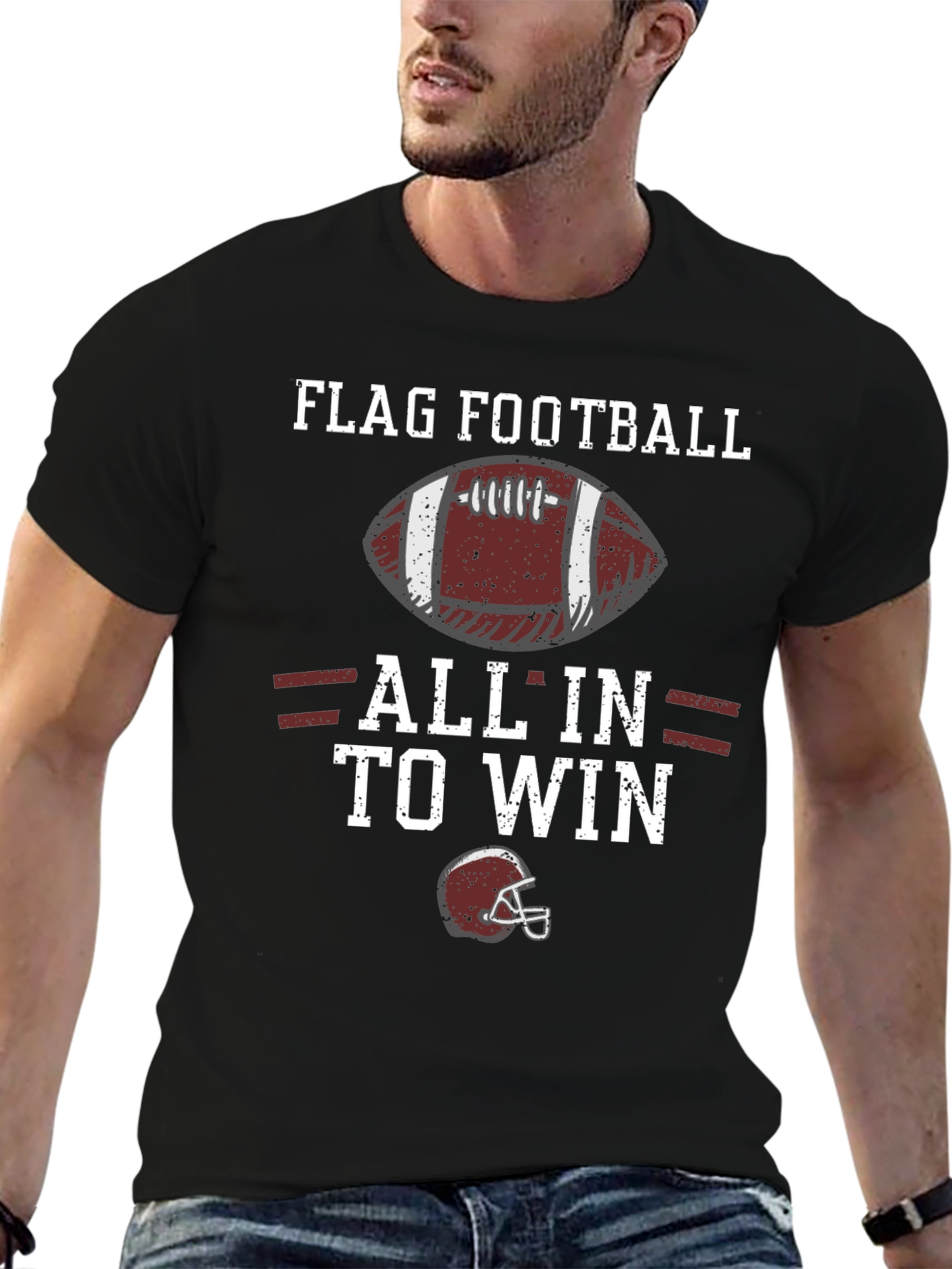 Flag Football All In To Win Graphic T-Shirt
