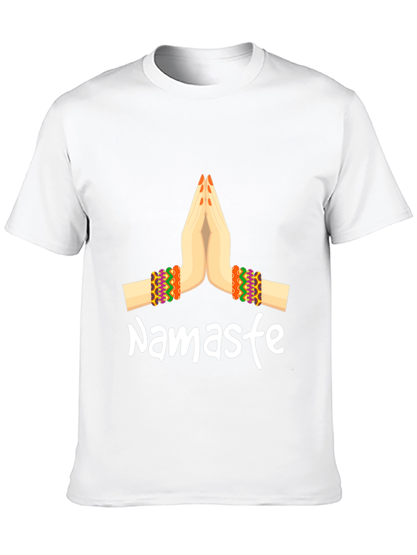 Namaste Hands Graphic Tee - Relaxed Fit Black T-Shirt