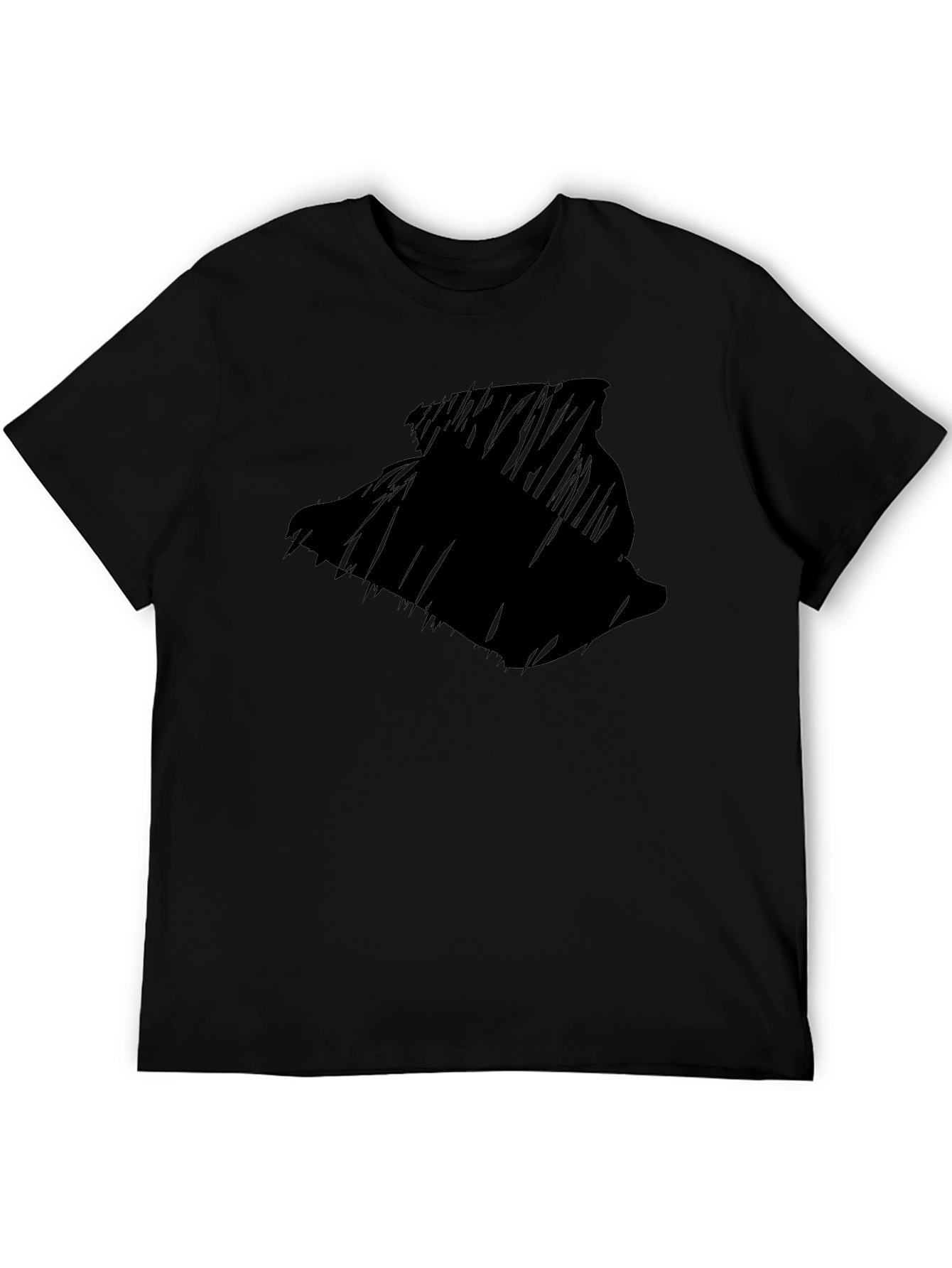 Mens Black Graphic T-Shirt - Abstract Silhouette
