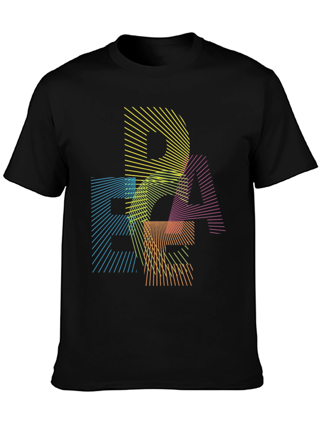 Abstract Geometric Line Art Graphic T-Shirt