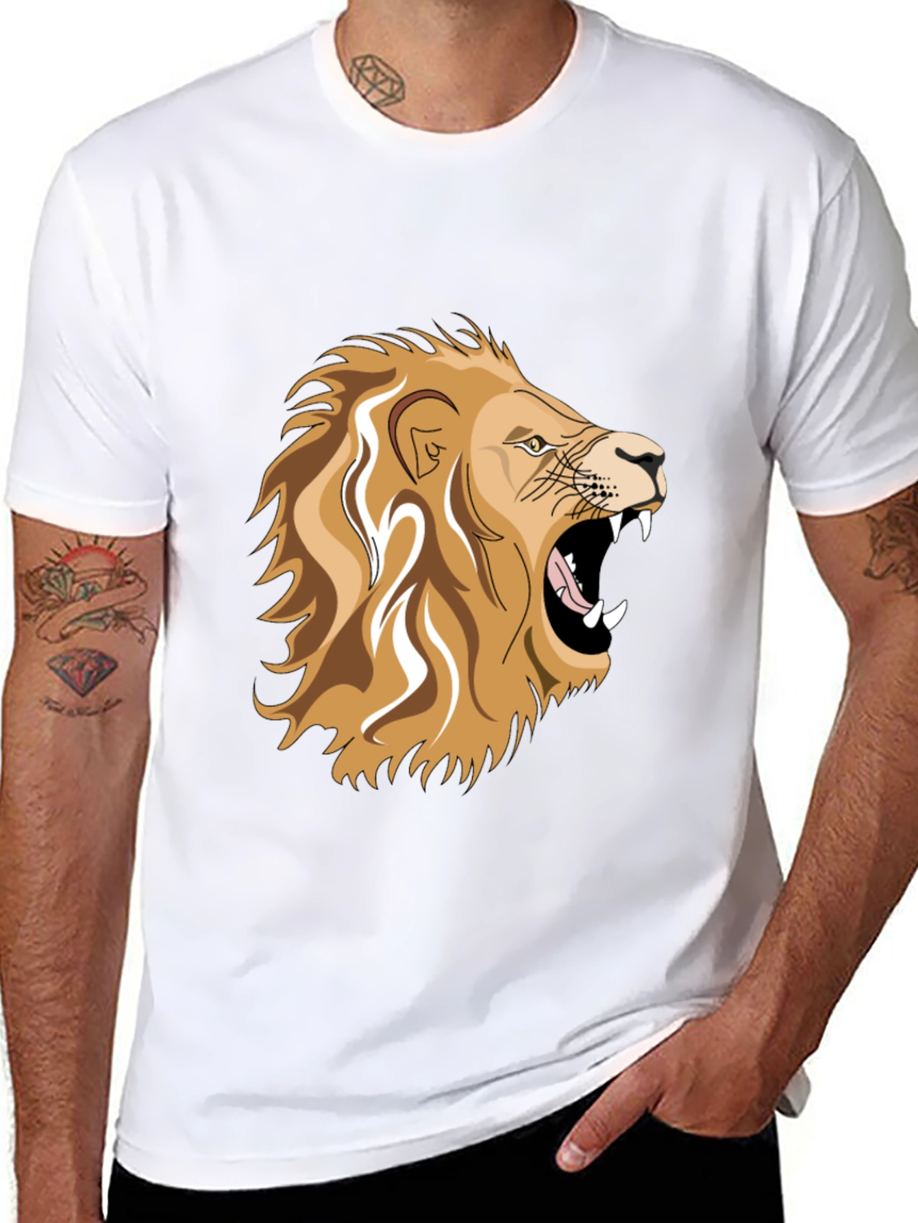 Lion Graphic Black T-Shirt