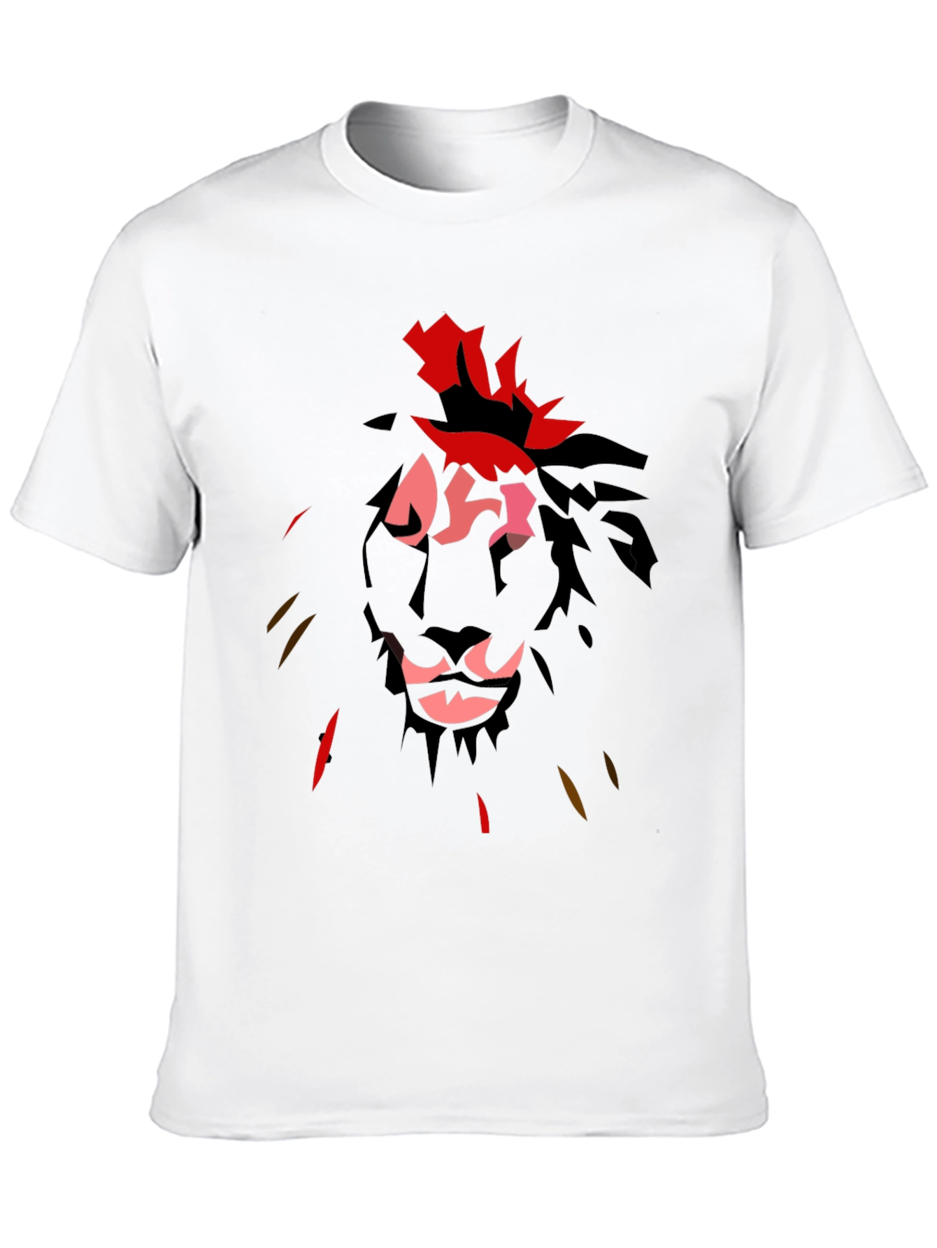 Abstract Lion Graphic Black T-Shirt