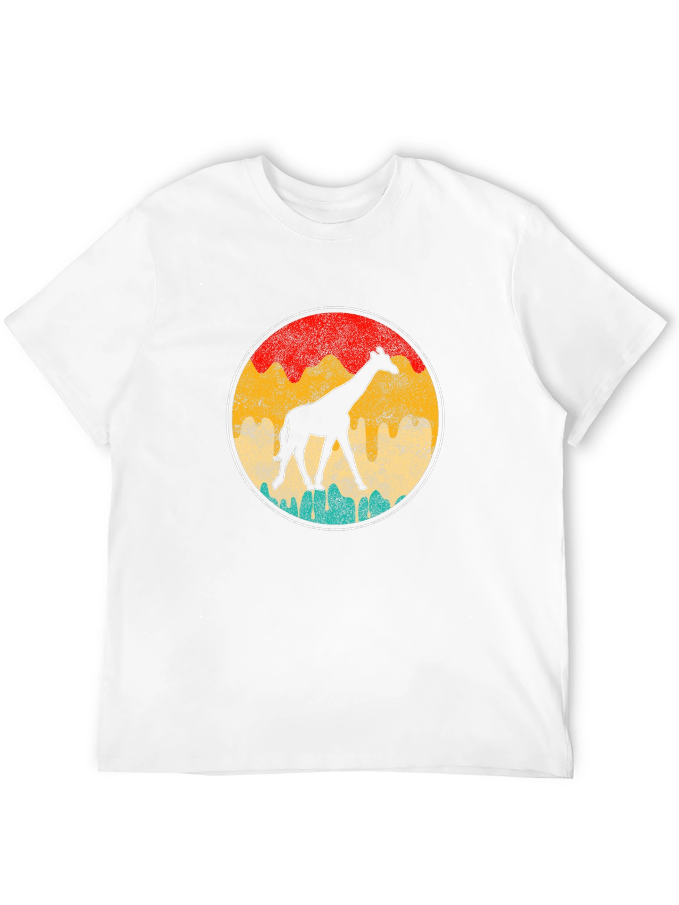 Retro Giraffe Graphic Tee - Unisex Black T-Shirt