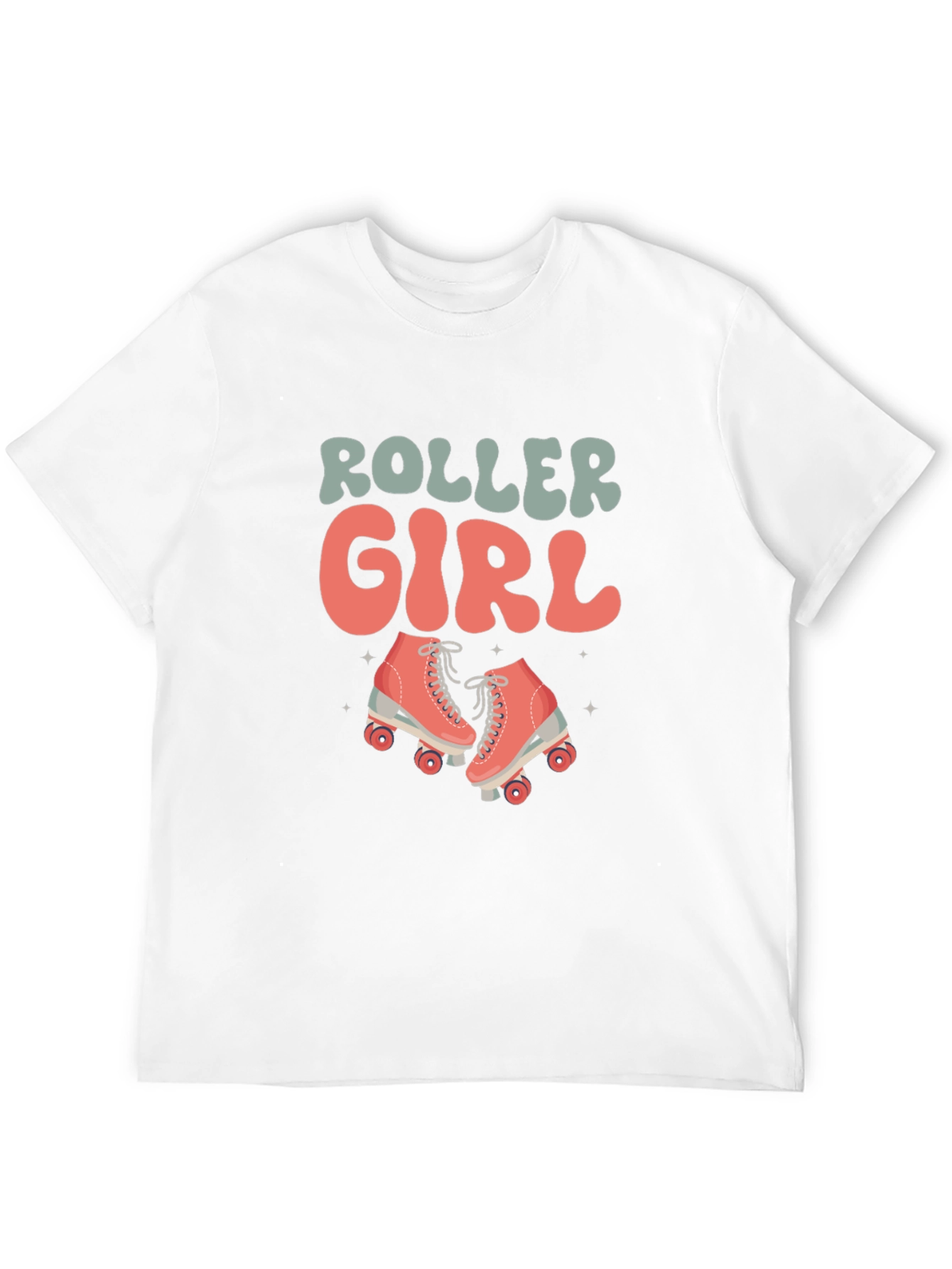 Retro Roller Girl Black T-Shirt
