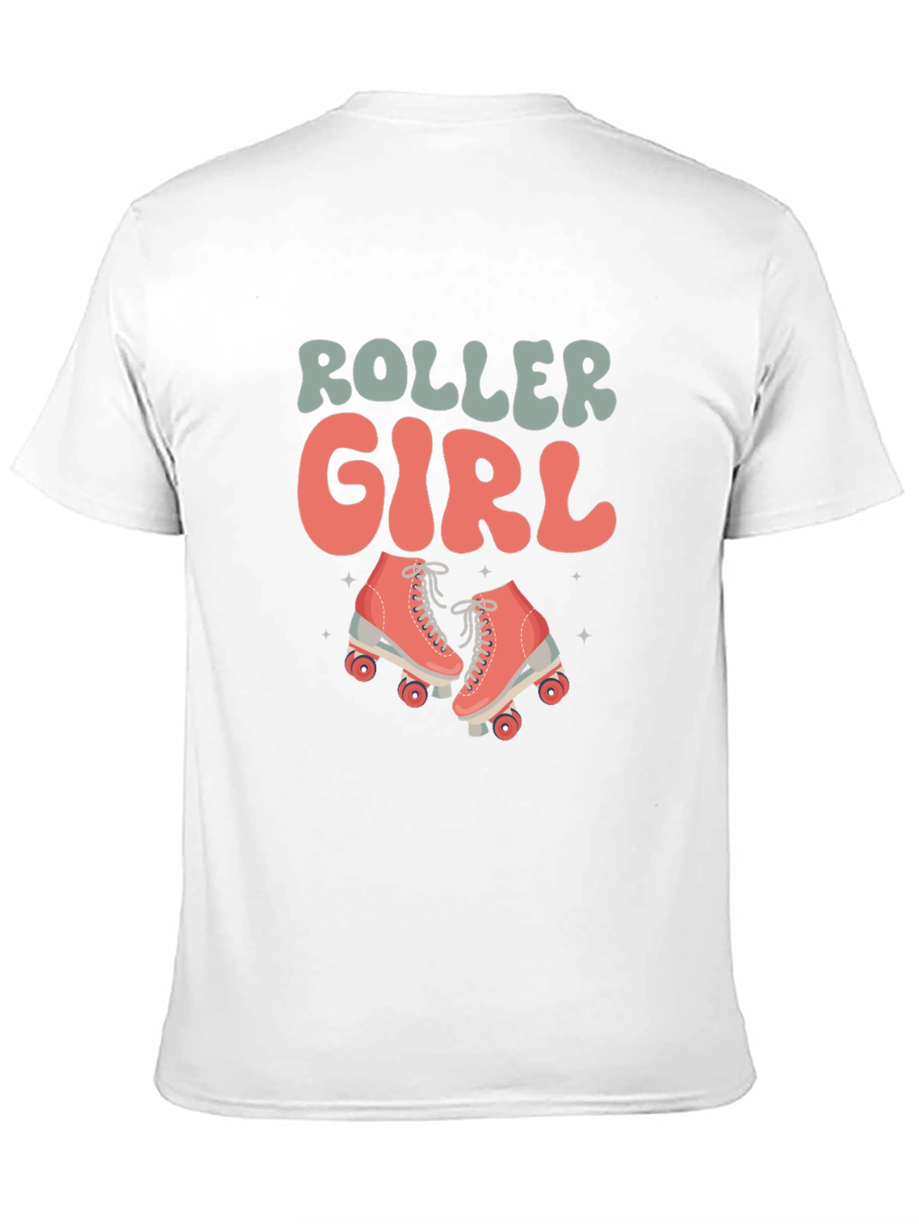 Retro Roller Girl Black T-Shirt