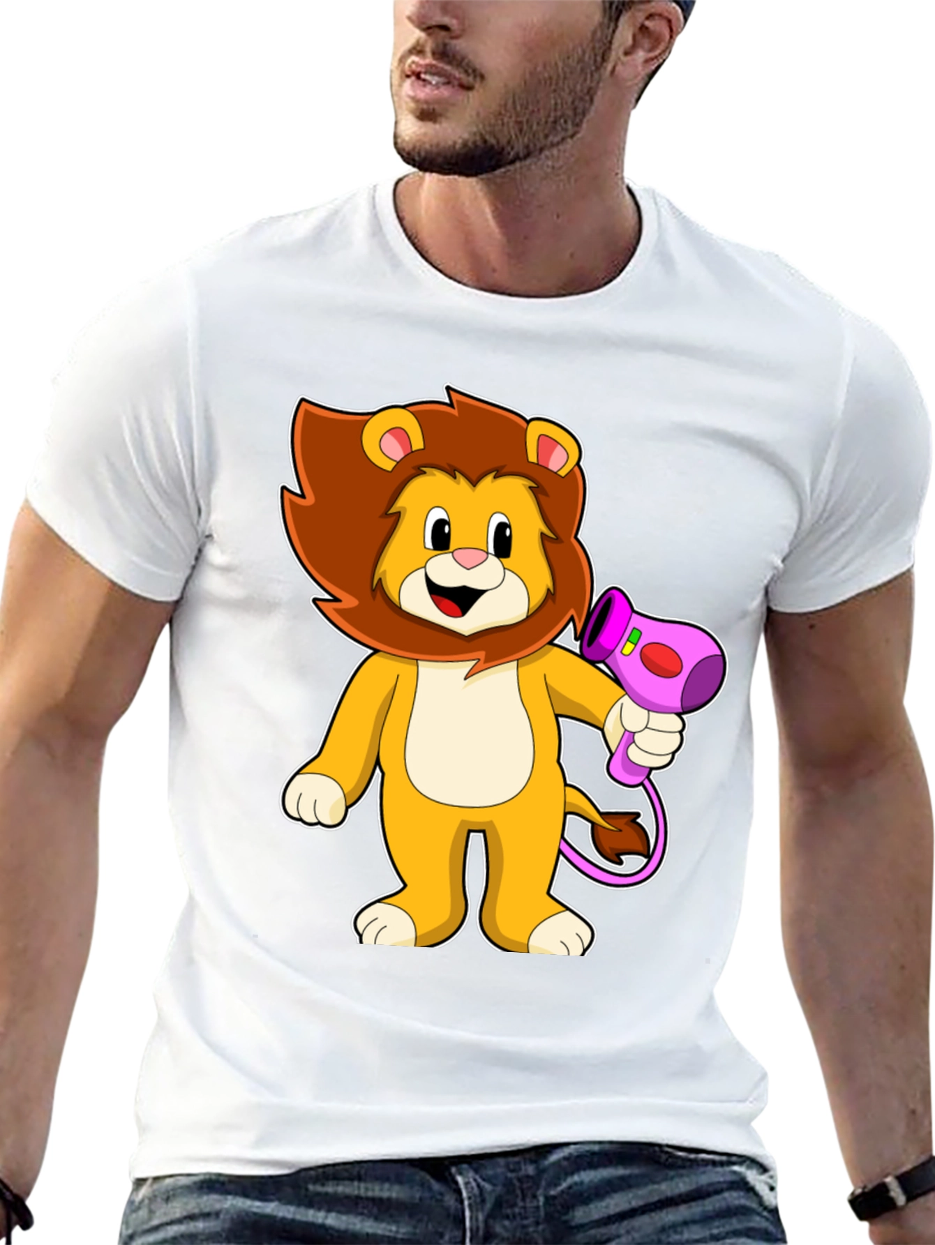 Lion Hair Dryer Graphic Tee
